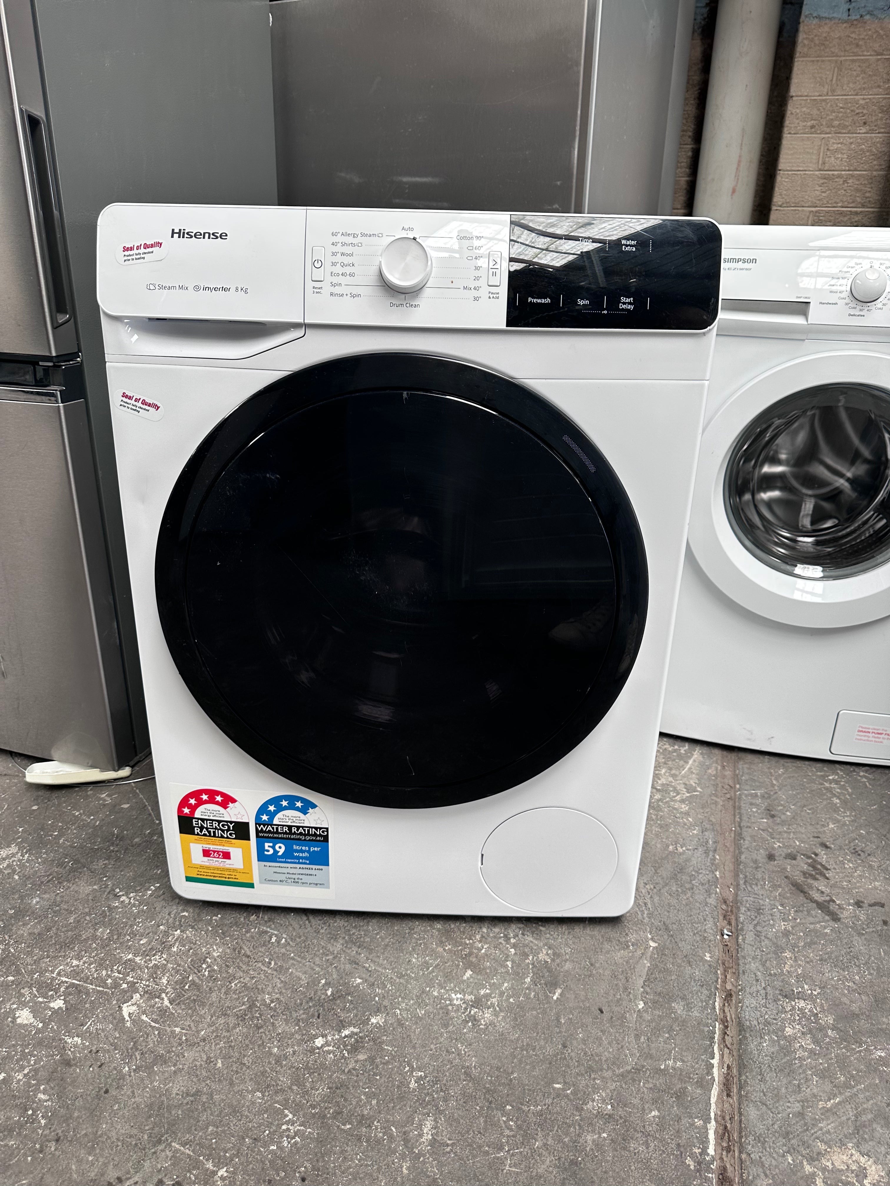 Hisense 8kg Front Load Washing Machine with PureStream Technology - Certified Refurbished for Home & Laundry Room Use