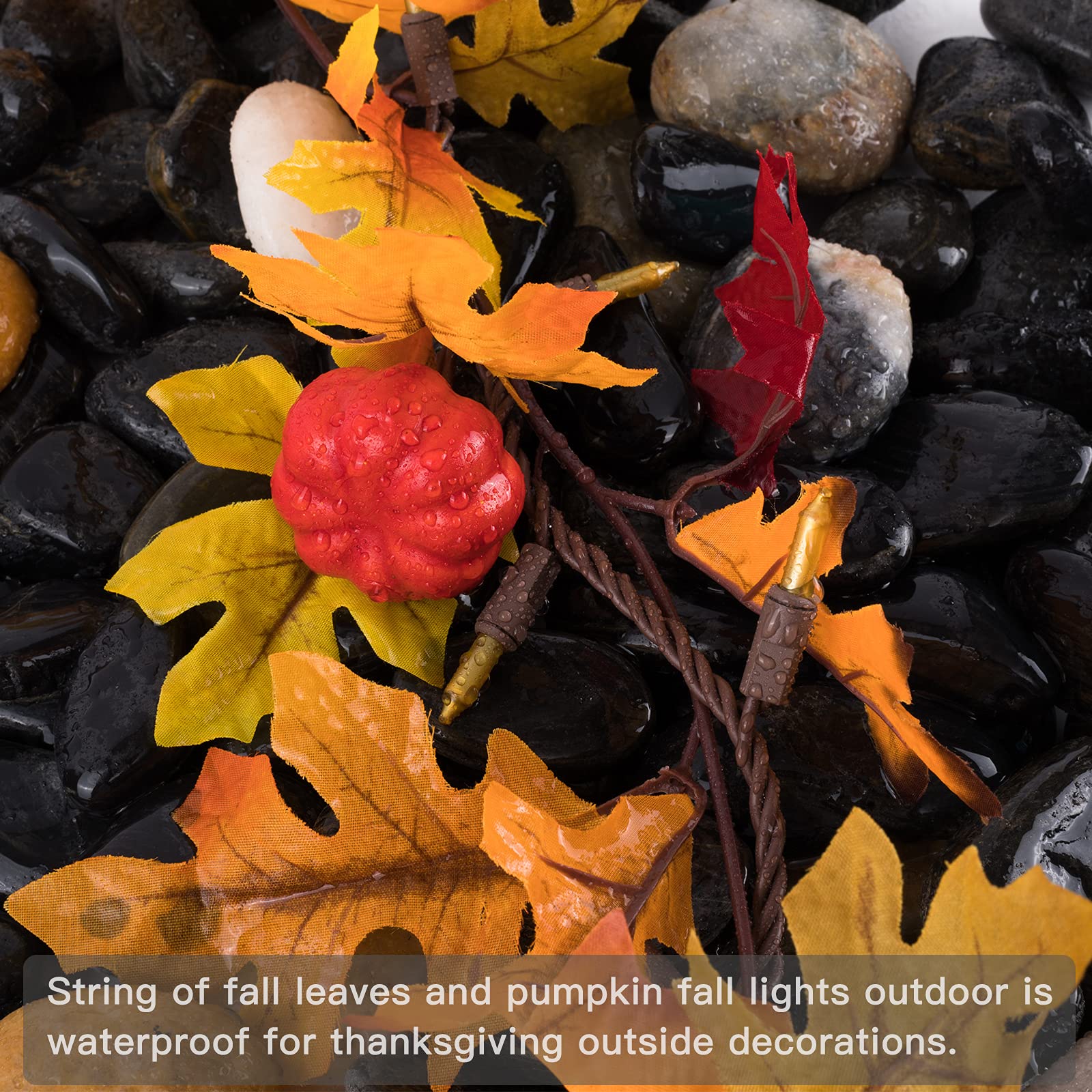 Maple Leaf String Lights - 35 Incandescent Bulbs Connectable Fall Garland for Thanksgiving & Halloween Decor | Indoor/Outdoor Autumn Party, Porch, Mantel & Tree Decorations