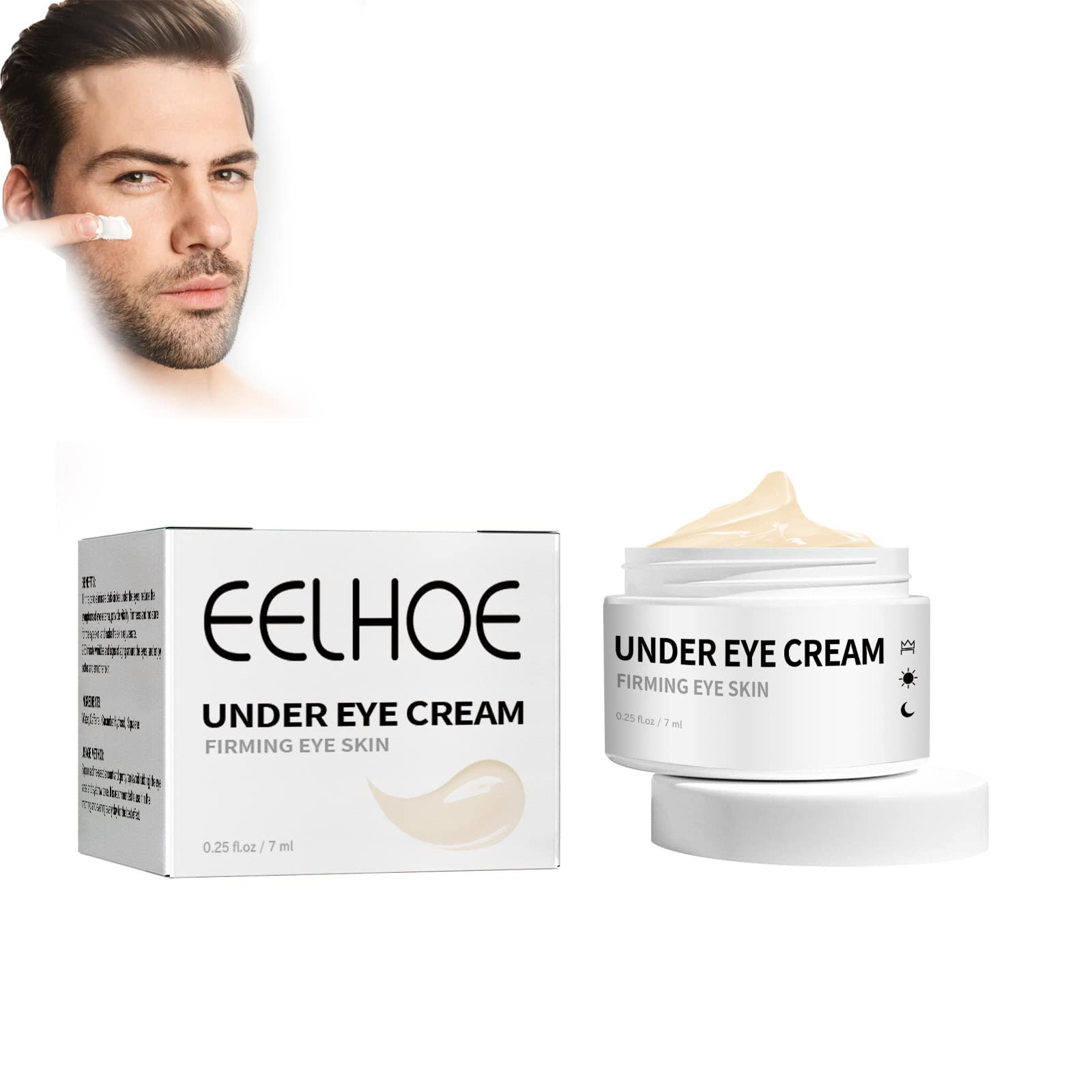 EELHOE Men's Firming Eye Cream for Dark Circles & Puffy Eyes - Anti-Aging Under Eye Treatment for All Skin Types | Reduces Wrinkles & Puffiness | Perfect for Morning Routine & Night Skincare (1PC)