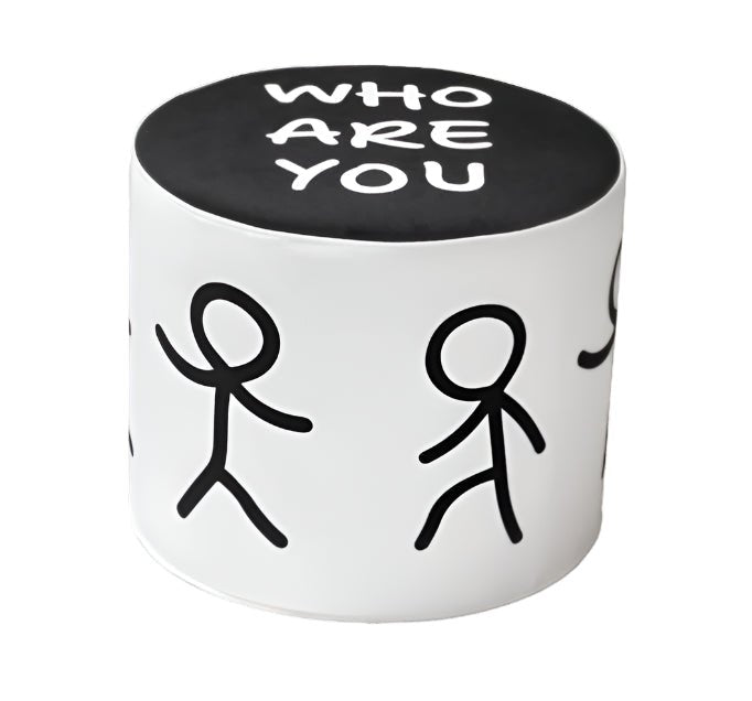 Qeeboo Who Are You S Pouf - Stylish Modern Footstool for Living Room, Bedroom & Lounge Decor - Perfect Accent Seating for Home & Office
