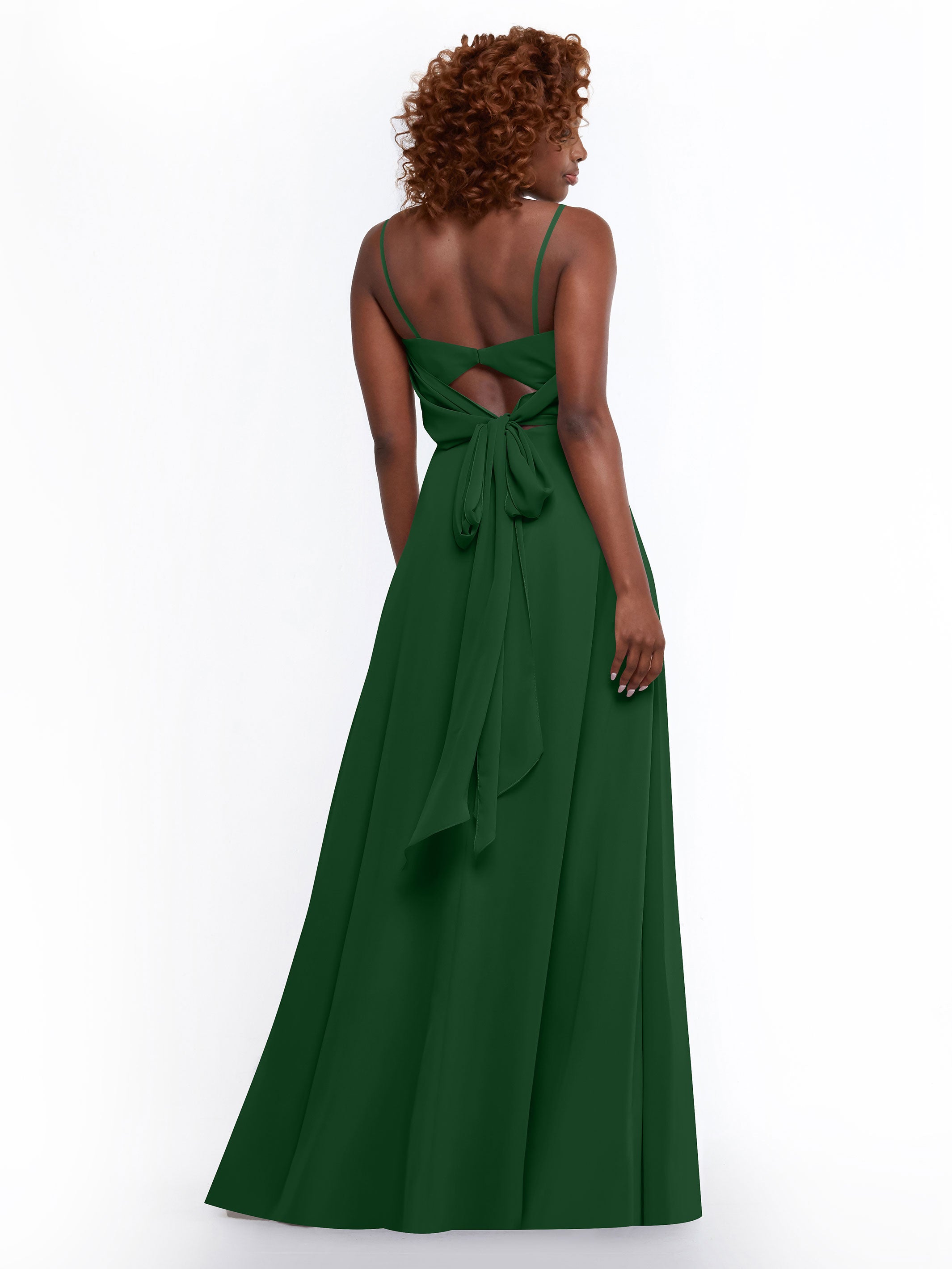 Elegant A-Line Bridesmaid Dresses with Flowy Chiffon Skirt & Thigh High Slit - Perfect for Weddings, Formal Events & Special Occasions