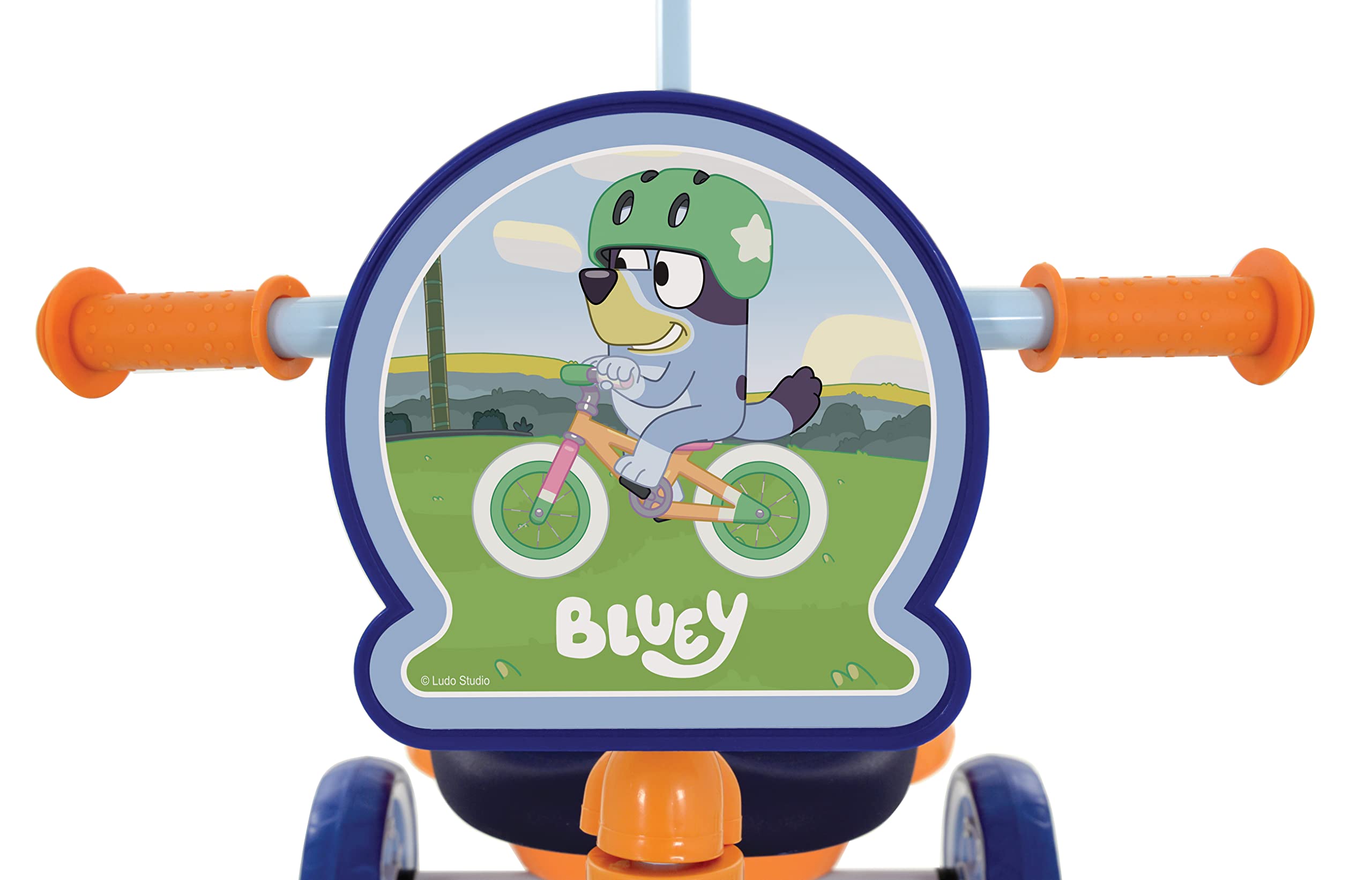 Bluey First Ride-On Trike for Kids Ages 2+ | Adjustable Handle, Easy-Switch Pedal Clutch, Puncture-Proof Tires & Steel Frame | Licensed Ride-On Toy with Front Mudguard & Rear Storage | Perfect for Outdoor Play, Backyard Fun & Preschool Learning Activities