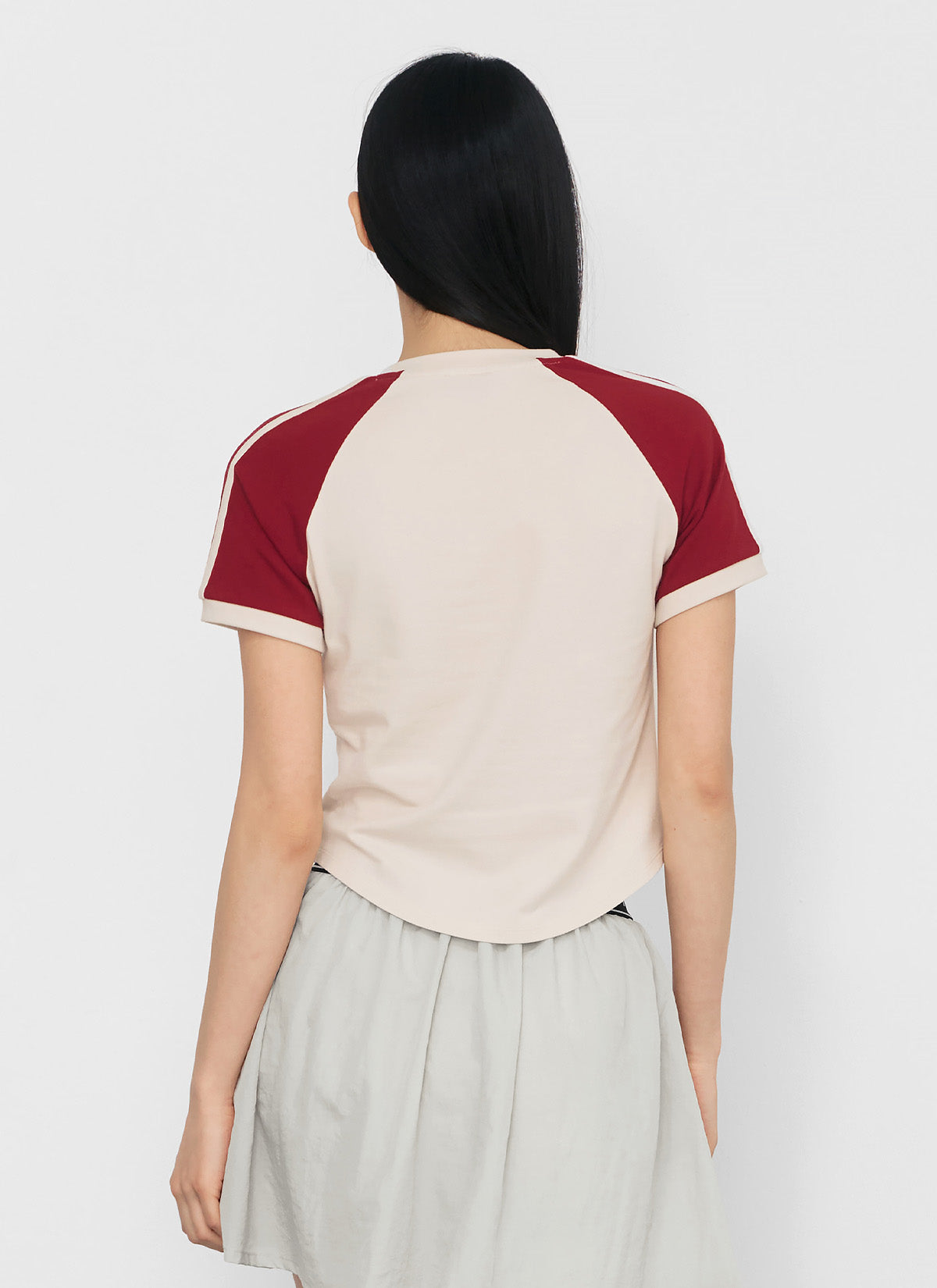 Reglan Color Block Crop Short Sleeve T-Shirt for Women | Trendy Summer Fashion Top | Perfect for Casual Outings, Beach Days & Music Festivals