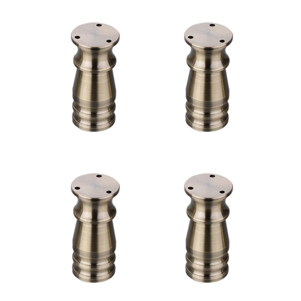 4 Pack Bronze Adjustable Furniture Legs - 10cm Round Sofa Legs for Couch, Ottoman, Bed & Coffee Table | Durable Metal Replacement Feet for Home Furniture Upgrade