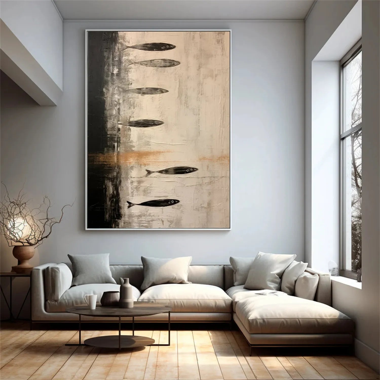 Abstract Painting #AB 163 - Modern Wall Art for Living Room, Bedroom & Office Decor | Large Canvas Artwork for Home & Office Interior Design