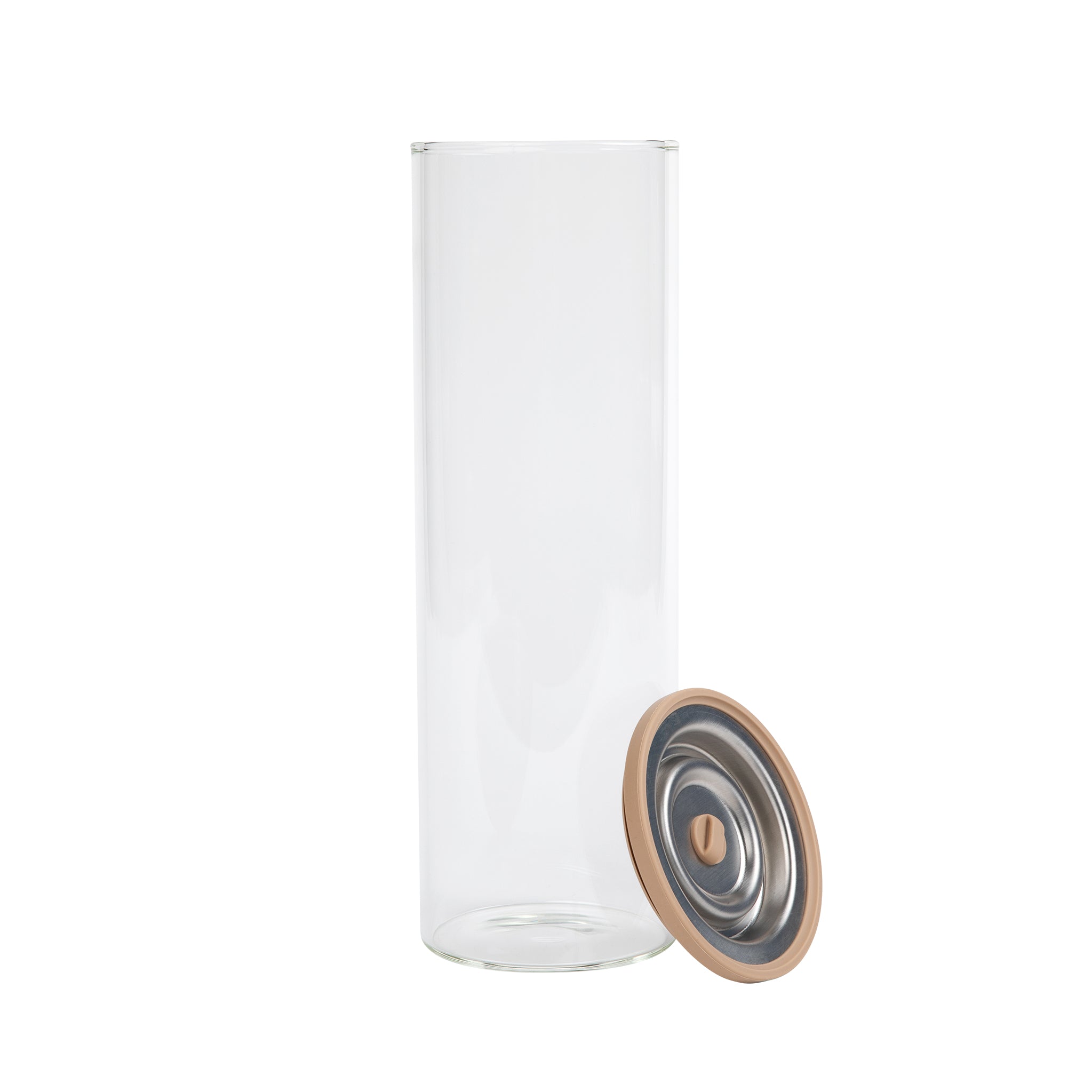 Luvele 1600ml Tall Glass Vacuum Container Set of 3 - Airtight Food Storage for Kitchen, Pantry & Meal Prep - Perfect for Coffee, Tea, Dry Goods & Leftovers