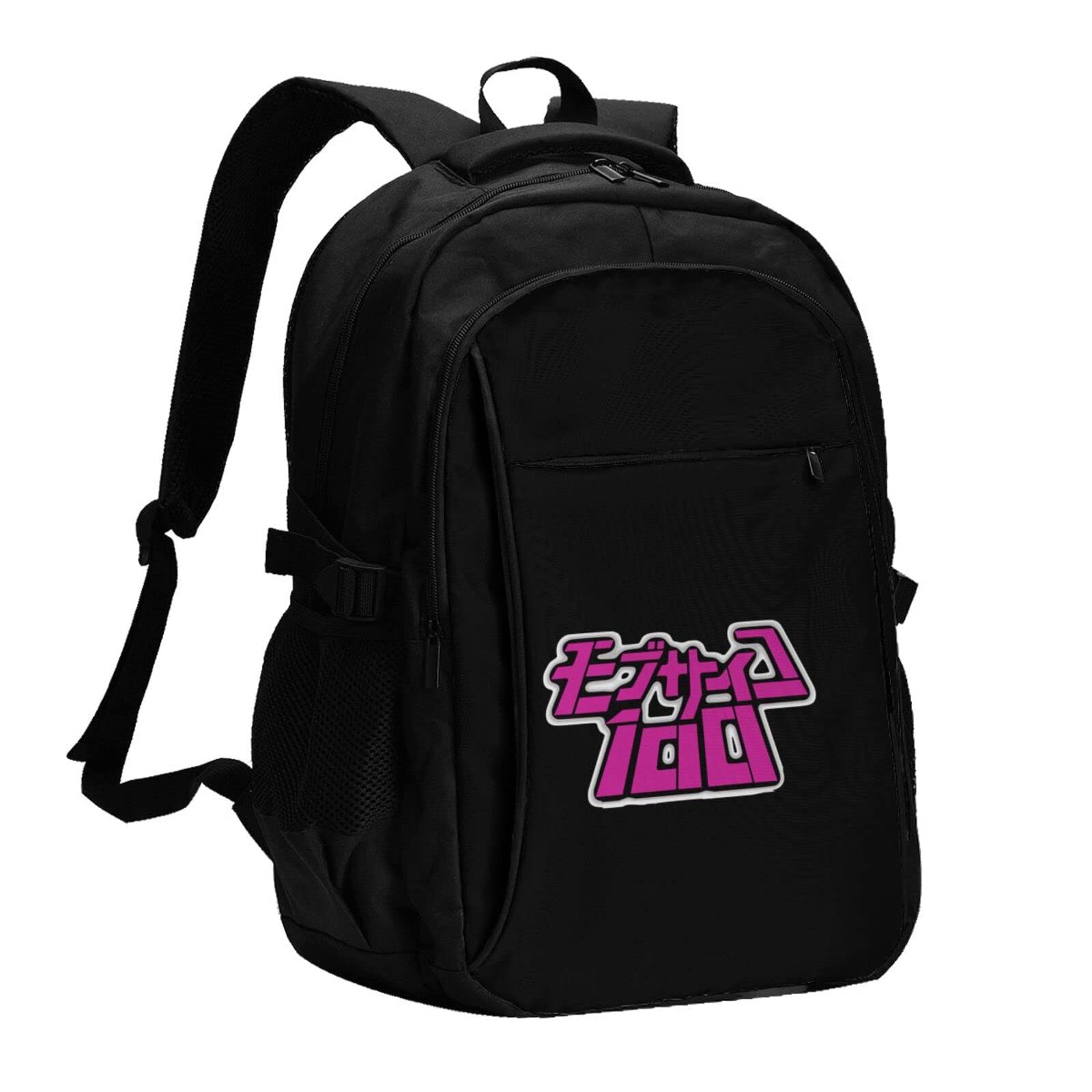 Mob Psycho 100 Anime Laptop Backpack with USB Charging Port - Waterproof Canvas Travel Backpack for Men & Women - Perfect for School, Work, Commuting & Travel