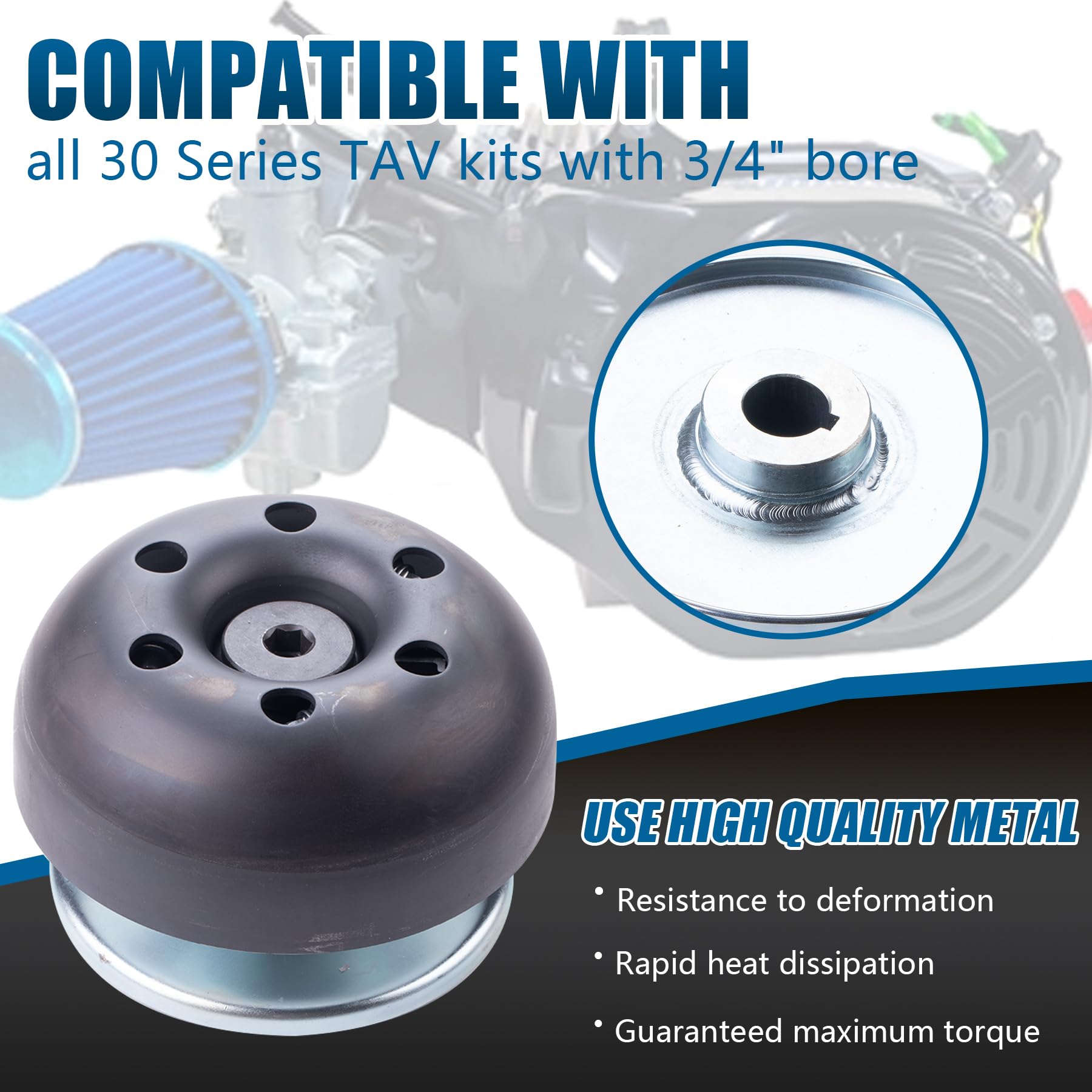 30 Series Torque Converter Driver Clutch with Mounting Screws for 196cc/212cc/225cc Engines (3/4