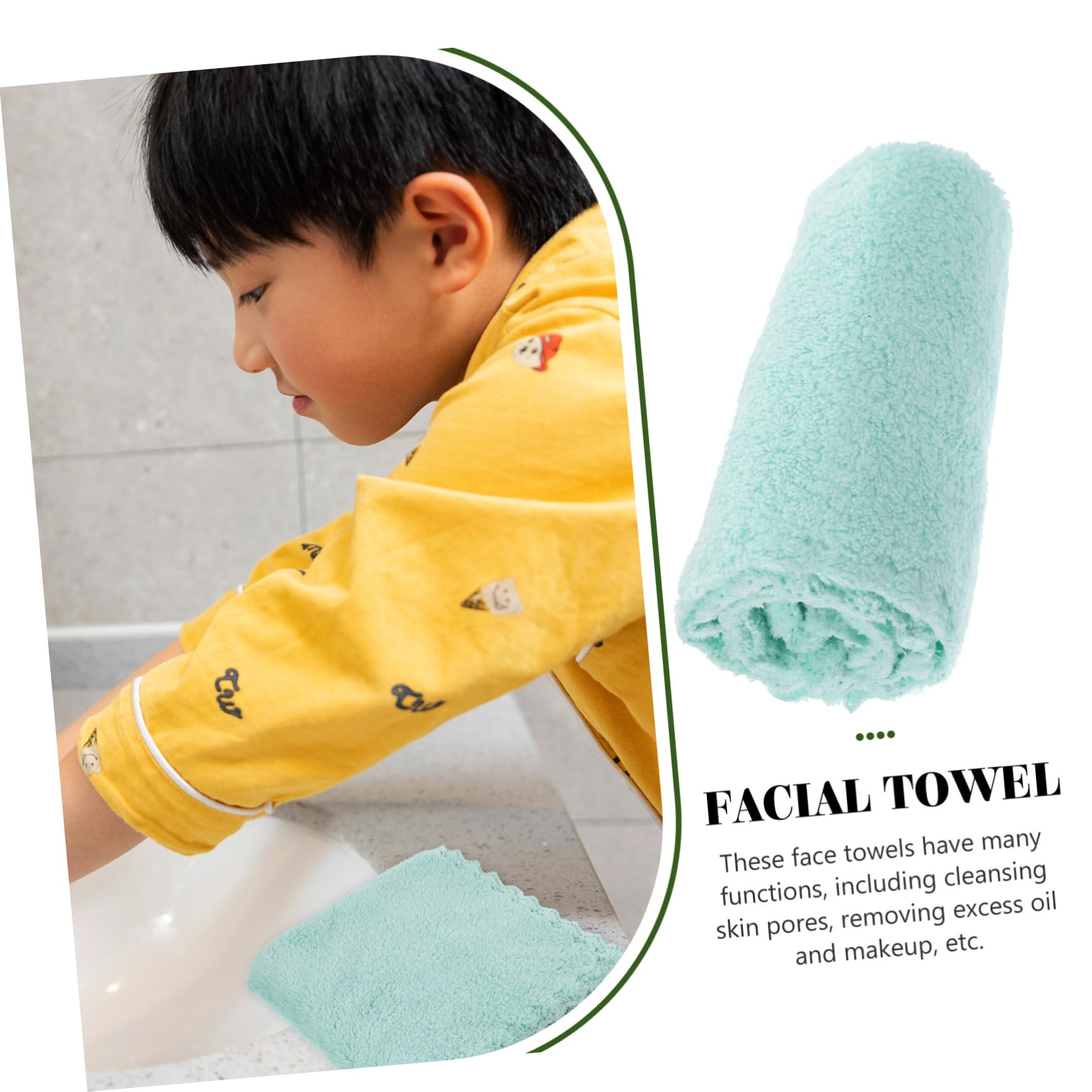 6 Pack Reusable Facial Towels - Soft & Gentle Makeup Remover Cloths for Sensitive Skin | Square Face Wipes for Daily Cleansing, Makeup Removal & Skincare Routine