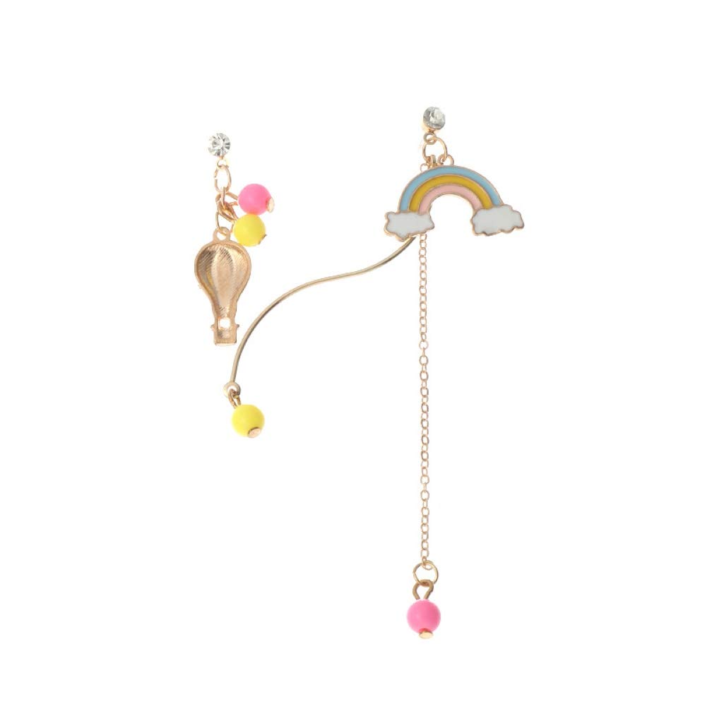Meideli Women's Lovely Rainbow Balloon Asymmetrical Dangle Earrings - Trendy Stud Jewelry Gift for Girls & Women - Perfect for Parties, Festivals & Everyday Wear