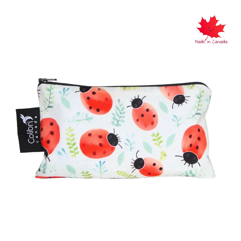 Colibri Medium Reusable Snack Bag with Ladybug Design - Eco-Friendly Food Storage for Kids Lunch, Picnics & On-the-Go Snacks