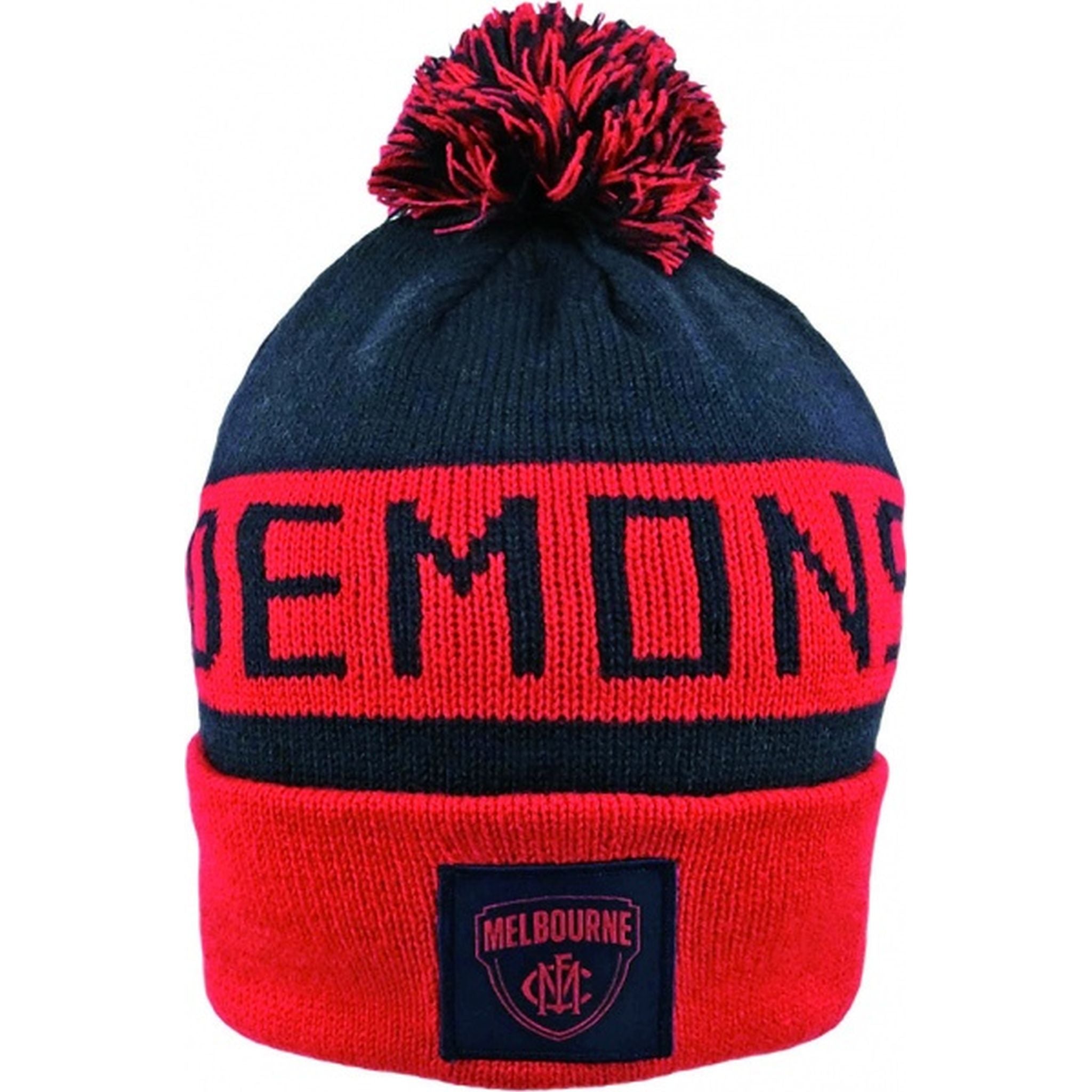 Burley Sekem Melbourne Demons AFL Bar Beanie - Official AFL Team Beanie for Men & Women - Perfect for Football Games, Tailgating & Cold Weather