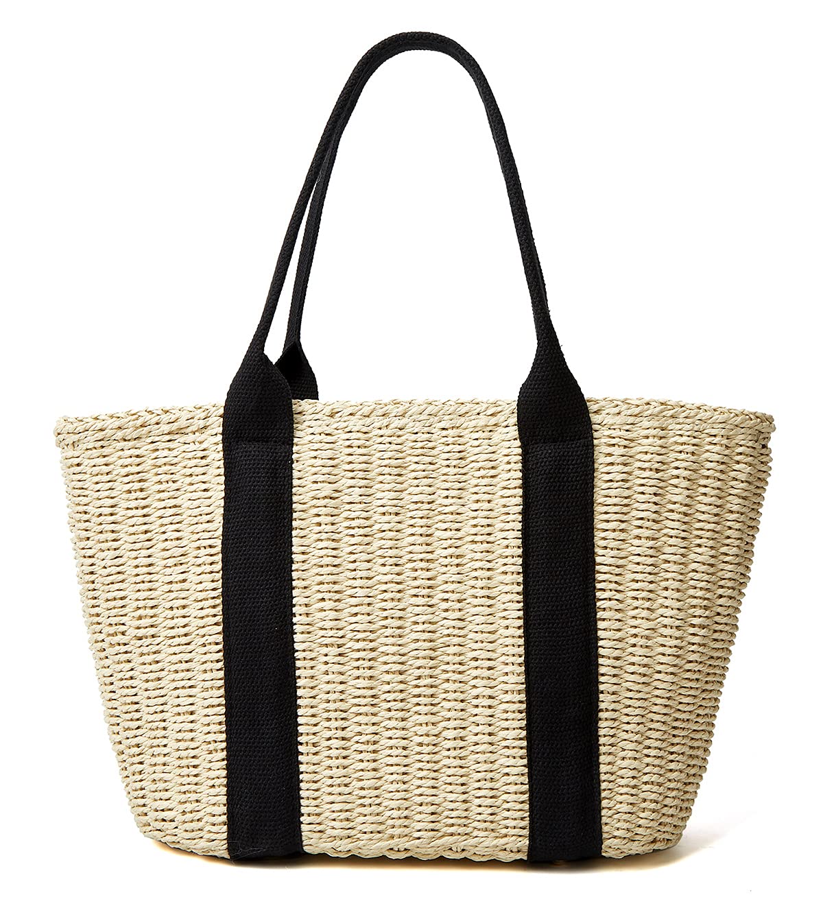 Stylish Women's Straw Beach Tote Bag - Large Handmade Woven Shoulder Bag & Crossbody Purse for Summer Vacation, Pool Party, and Outdoor Picnics