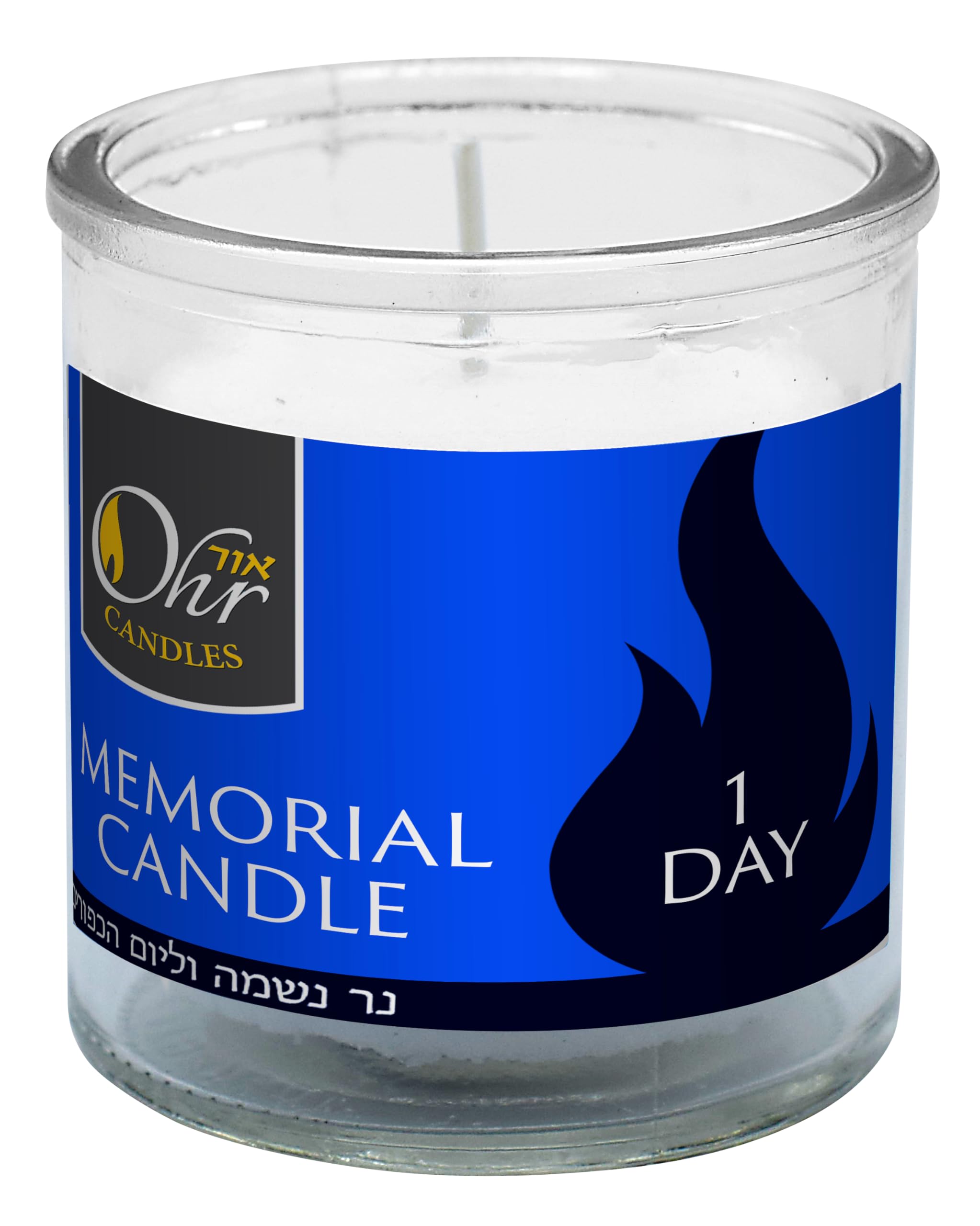 Yahrzeit Memorial Candles - 24 Hour Jewish Candle for Yom Kippur & Remembrance - 1 Pack Glass Tumbler Candles - Perfect for Synagogue, Home Memorials & Religious Ceremonies