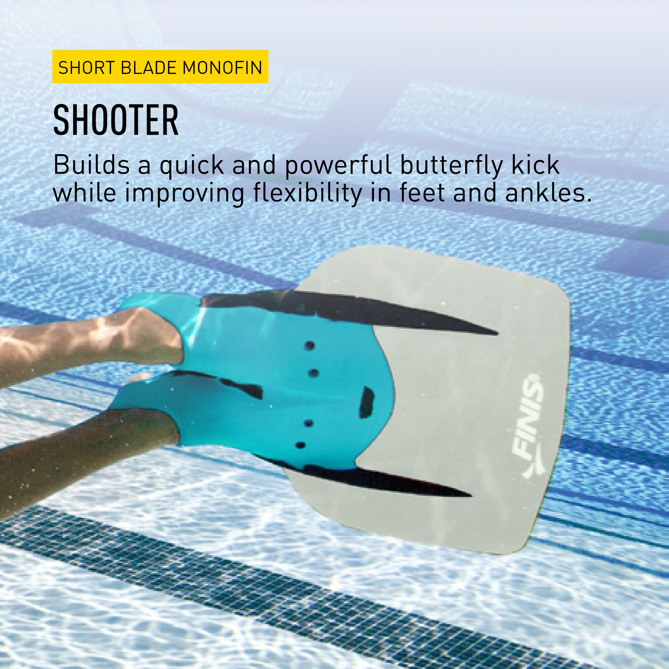 FINIS Shooter Fiberglass Monofin - Professional Swimming Fin for Men & Women - Improve Form, Strength & Speed - Mermaid Style Swim Flipper for Pool, Lap Swimming & Underwater Training - Perfect for Competitive Swimmers & Fitness Enthusiasts