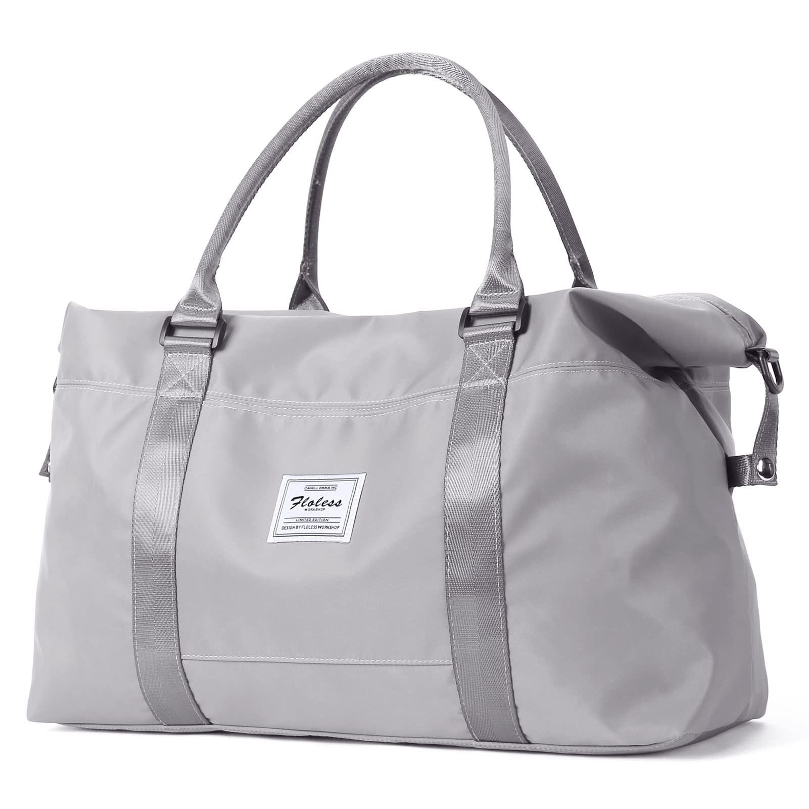 LANBX Women's Travel Gym Bag - Sport Duffle with Wet Pocket (Grey) for Workout & Weekend Getaways