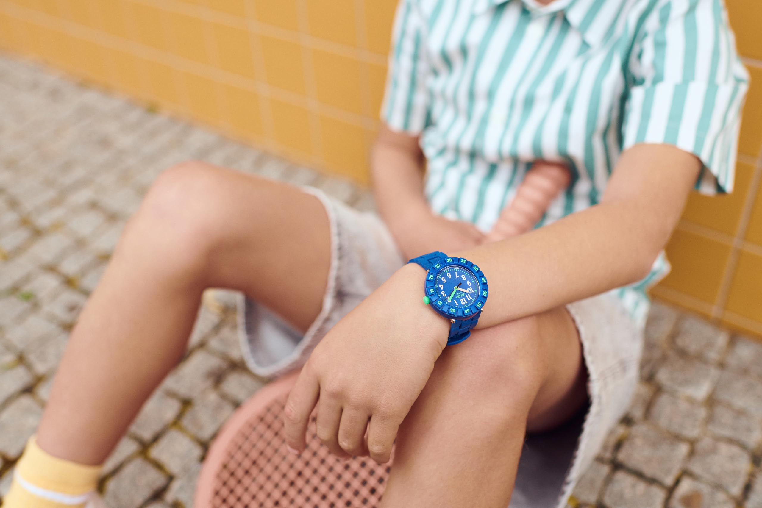 Flik Flak Solo Dark Blue Waterproof Kids Watch - Durable Analog Wristwatch for Boys & Girls - Perfect for Swimming, School & Outdoor Activities