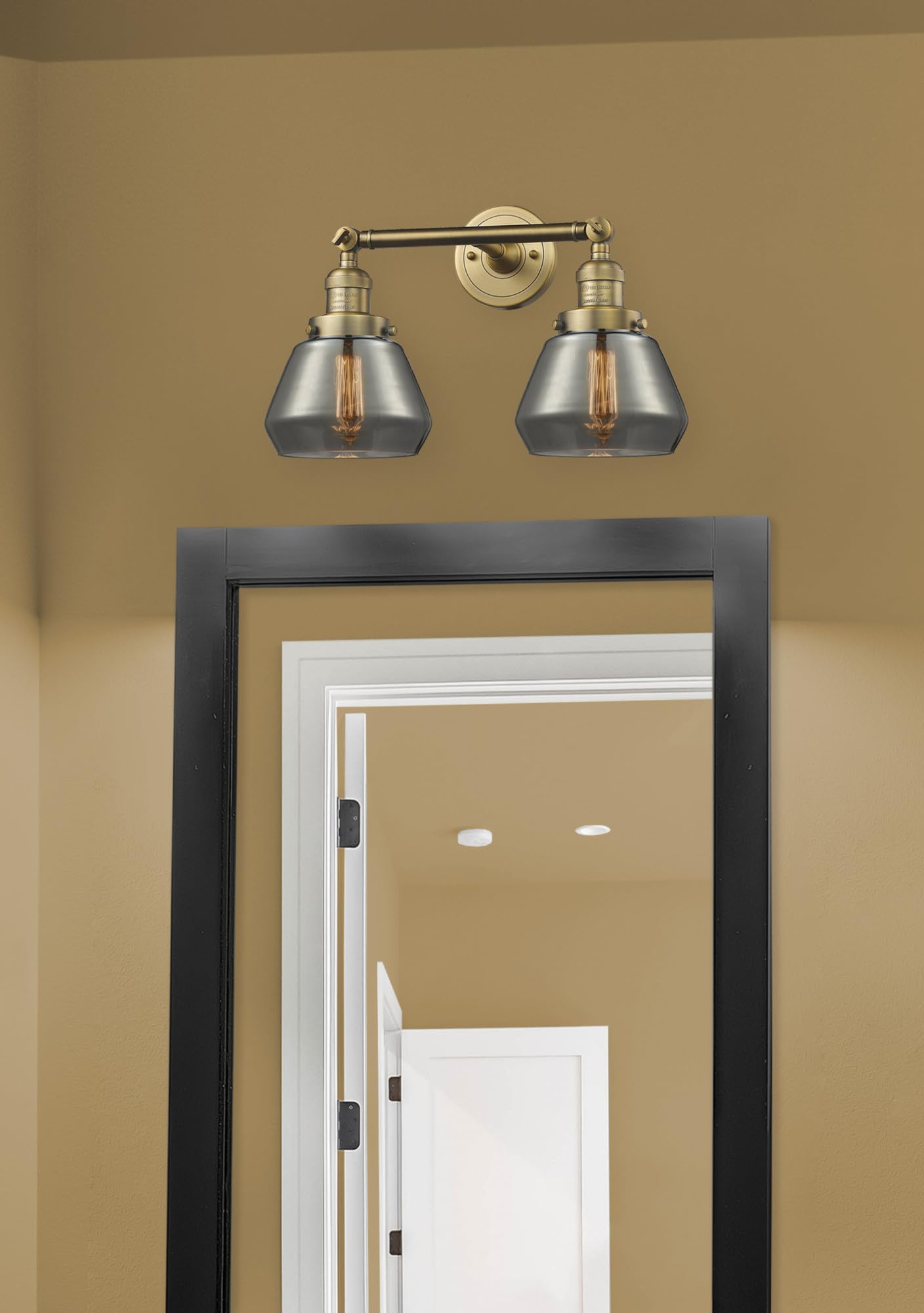 Innovations 208L-SN-G171 2 Light Vertical Bathroom Vanity Light Fixture - Brushed Satin Nickel Finish - Perfect for Bathroom Mirror Lighting and Modern Home Decor