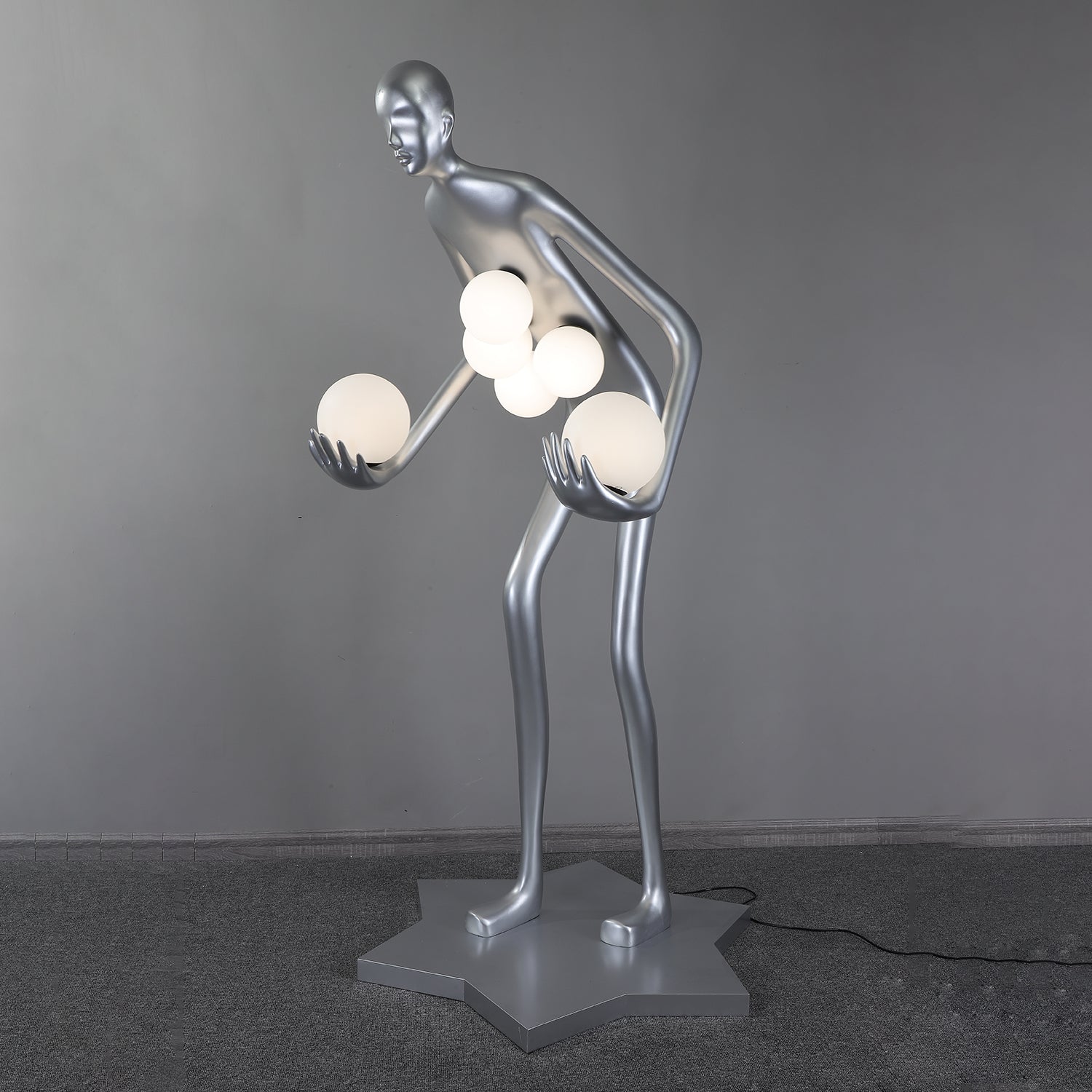 Celestial Guardian Sculpture Floor Lamp - Modern Home Decor, Feng Shui Lighting for Living Room, Bedroom & Office - Perfect for Meditation Spaces & Spiritual Decor