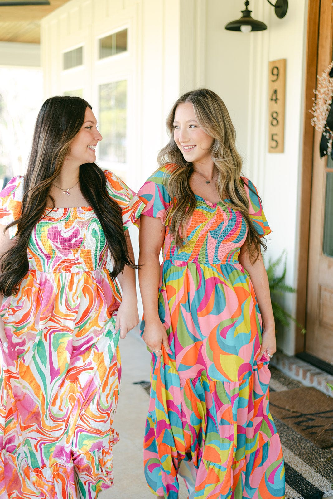 Elegant Multicolored Marble Print Maxi Dress for Women - Summer Beach Party, Wedding Guest & Vacation Outfit