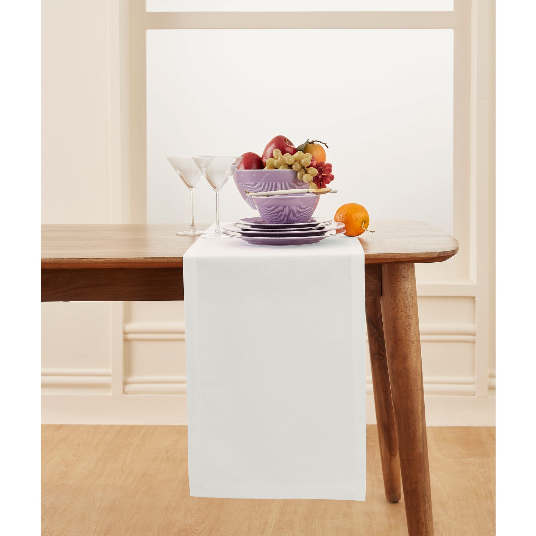 Premium Dru Cotton Linen Table Runner - Elegant Dining Table Decor for Weddings, Parties & Home Decor - Washable & Wrinkle-Resistant