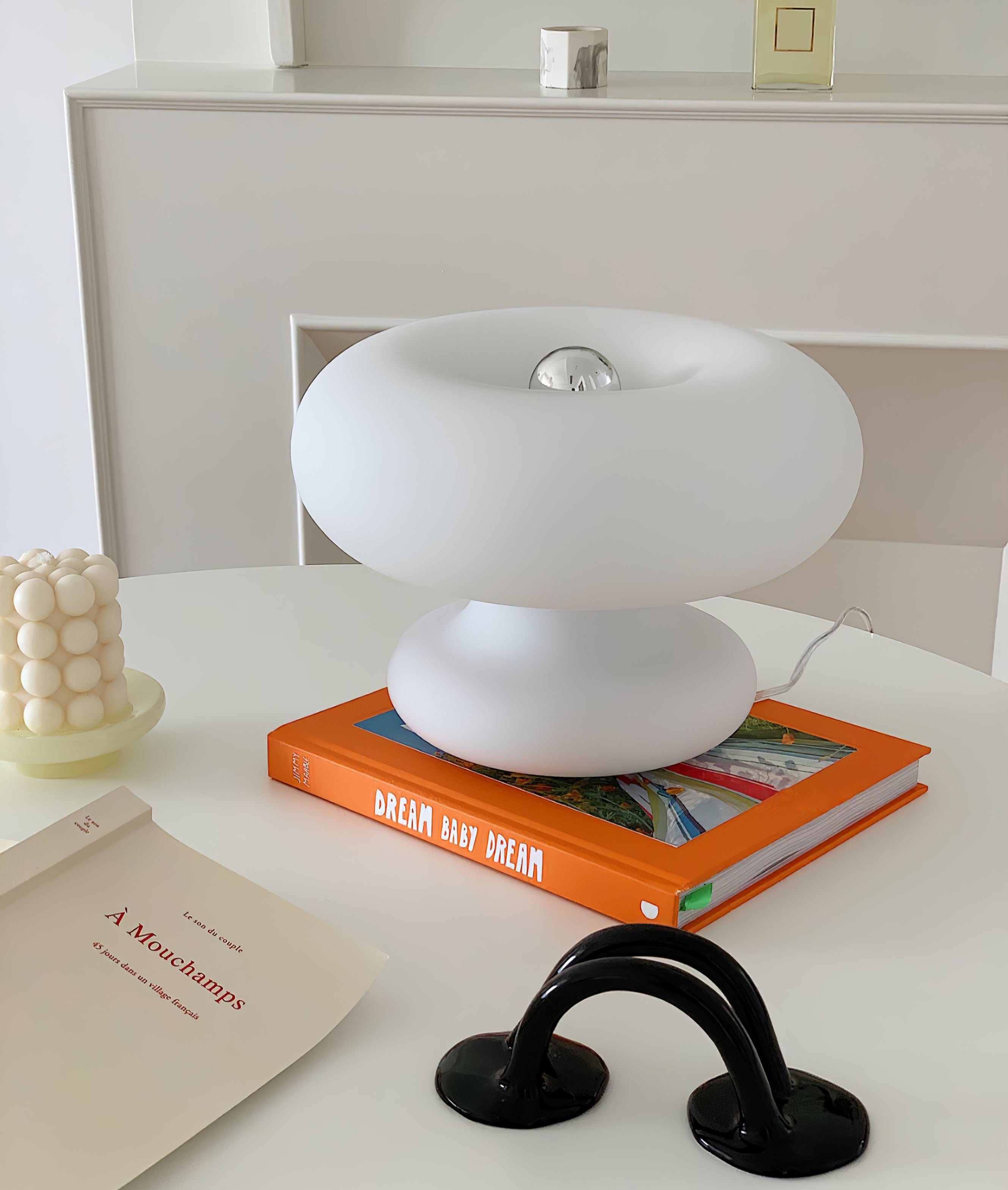 Stylish Donut Table Lamp - Modern LED Night Light for Bedroom, Living Room & Office Decor - Perfect for Reading, Relaxing & Creating Cozy Ambiance