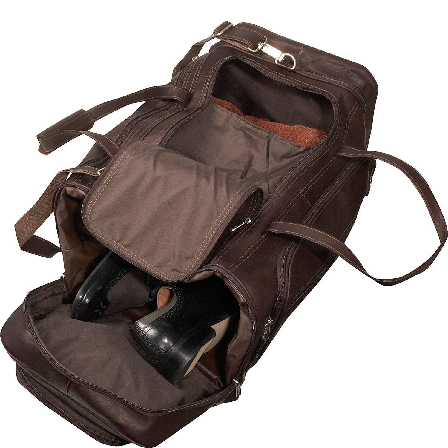Durable Multi-Compartment Travel Duffel Bag for Gym, Sports & Weekend Getaways - Chocolate Brown, One Size Fits All - Perfect for Workouts, Camping & Air Travel