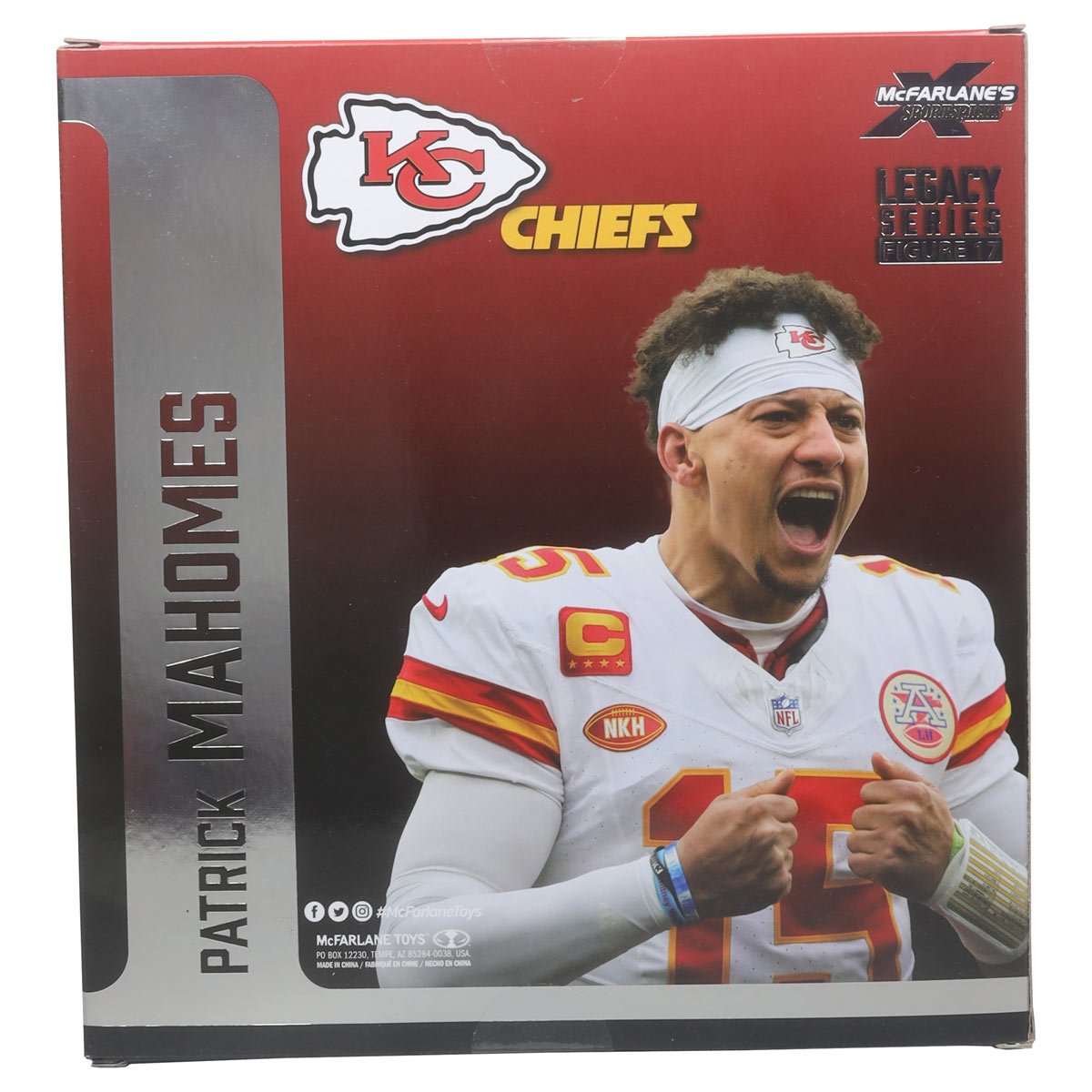 Patrick Mahomes Kansas City Chiefs NFL Away Jersey 2024 Posed Action Figure - Perfect for Sports Fans, Collectors, and Game Day Decor