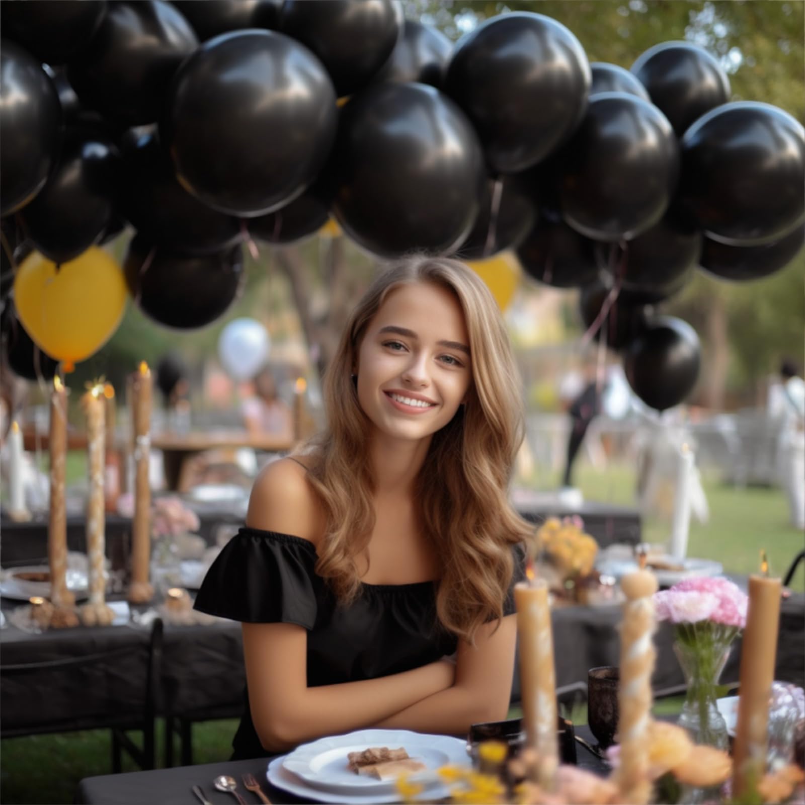 100 Pack 12 Inch Black Latex Balloons - Matte Finish Party Balloons for Birthday, Wedding, Baby Shower & Holiday Decorations - Perfect for Halloween, Graduation & Themed Events
