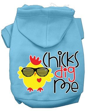Chicks Dig Me Screen Print Dog Hoodies - Trendy & Comfortable Pet Apparel in Multiple Colors - Perfect for Walks, Playdates & Photo Shoots