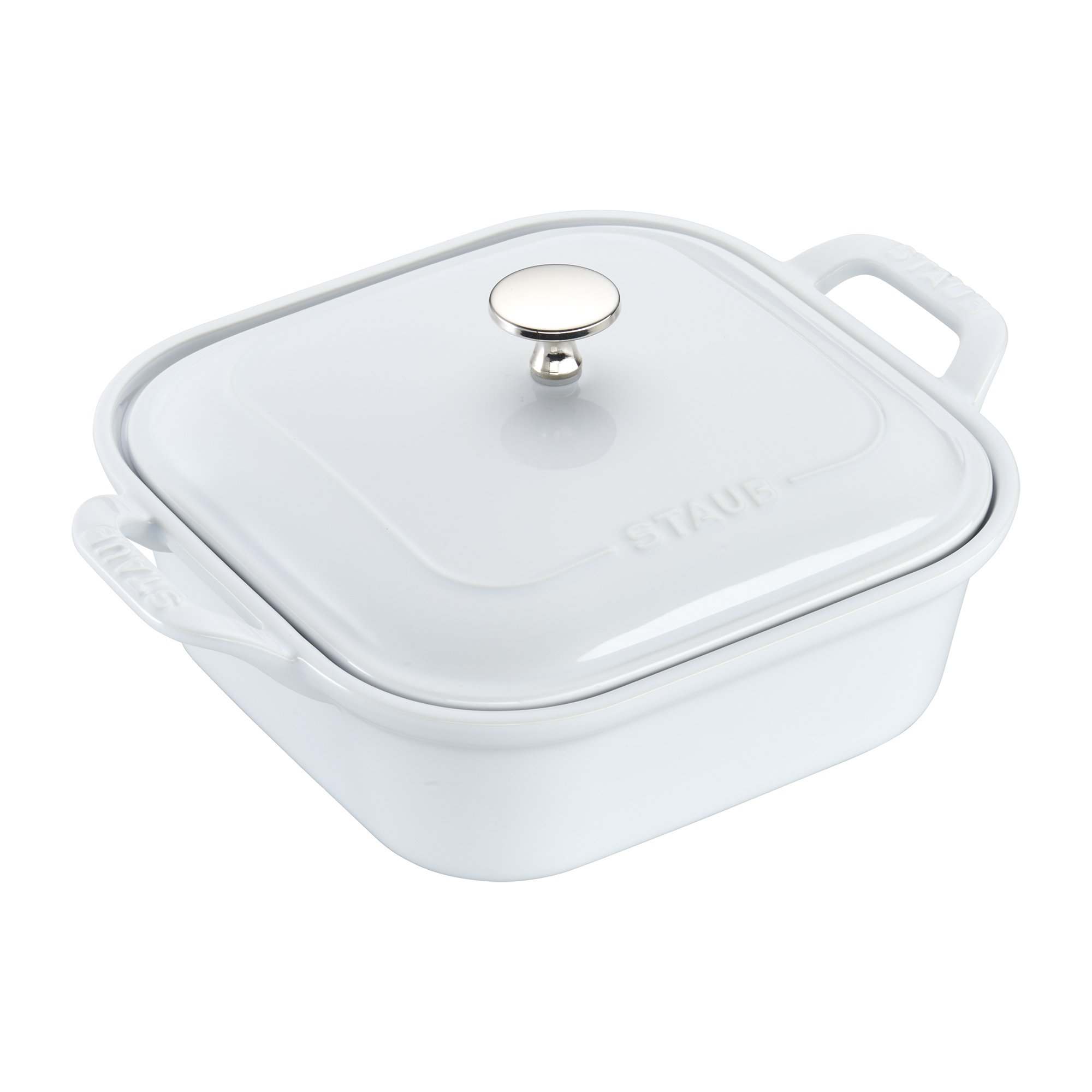 Staub 4-Piece Ceramic Baking Set - Casserole Dish with Lid, Brownie Pan, White | Oven-Safe Cookware for Baking, Roasting & Serving | Perfect for Casseroles, Brownies & Dinner Parties