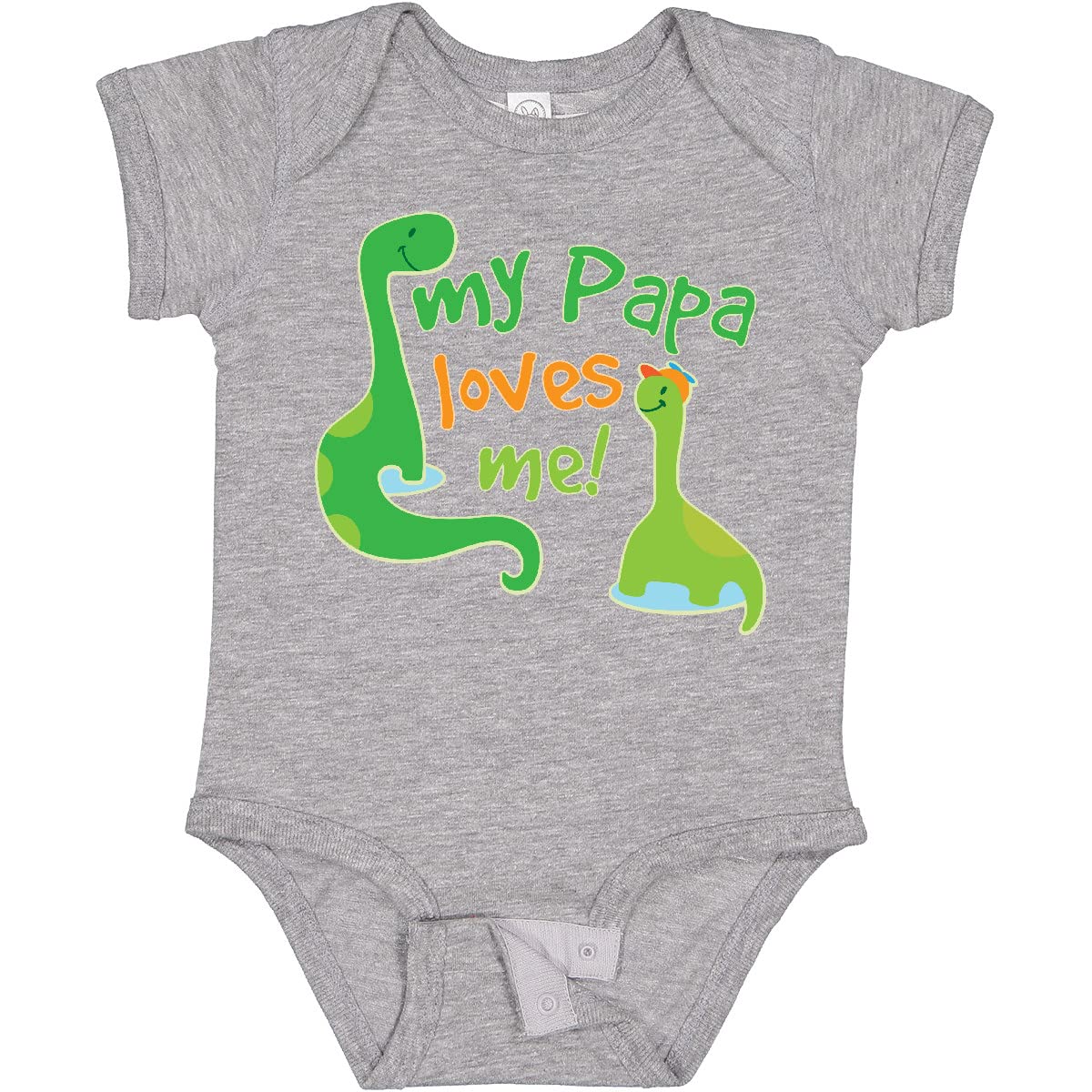 Inktastic My Papa Loves Me Dinosaur Baby Bodysuit - Cute Dinosaur Print Onesie for Infants & Toddlers, Soft Cotton Baby Romper - Perfect for Father's Day, Family Photos & Everyday Wear