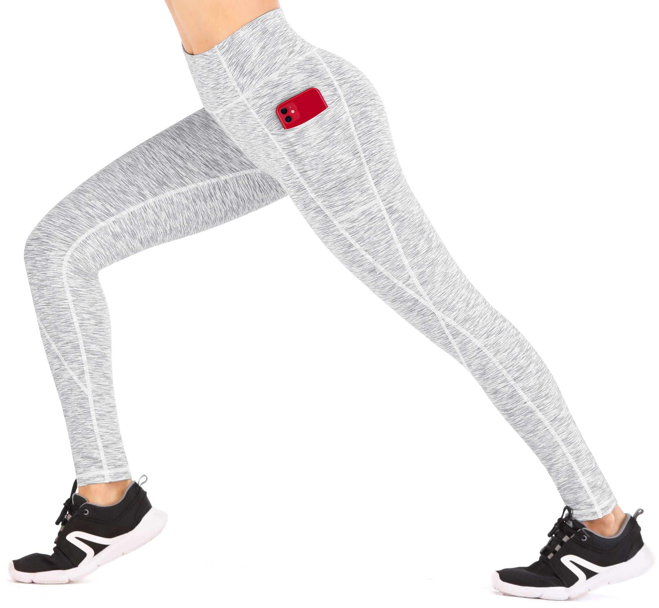 **Heathyoga Women's High Waist Yoga Pants with Pockets - Stretchy Workout Leggings for Running, Gym & Lounge - Comfortable & Breathable Activewear**