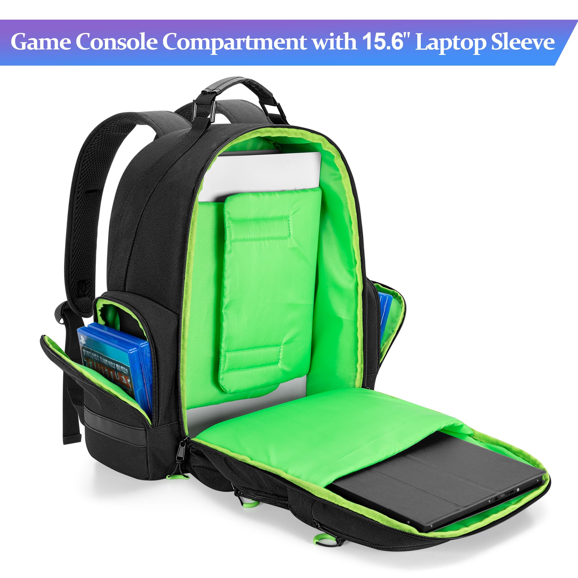 PS5 Backpack for Travel & Gaming - Compatible with PS5 Pro, PS5 Slim & 15.6
