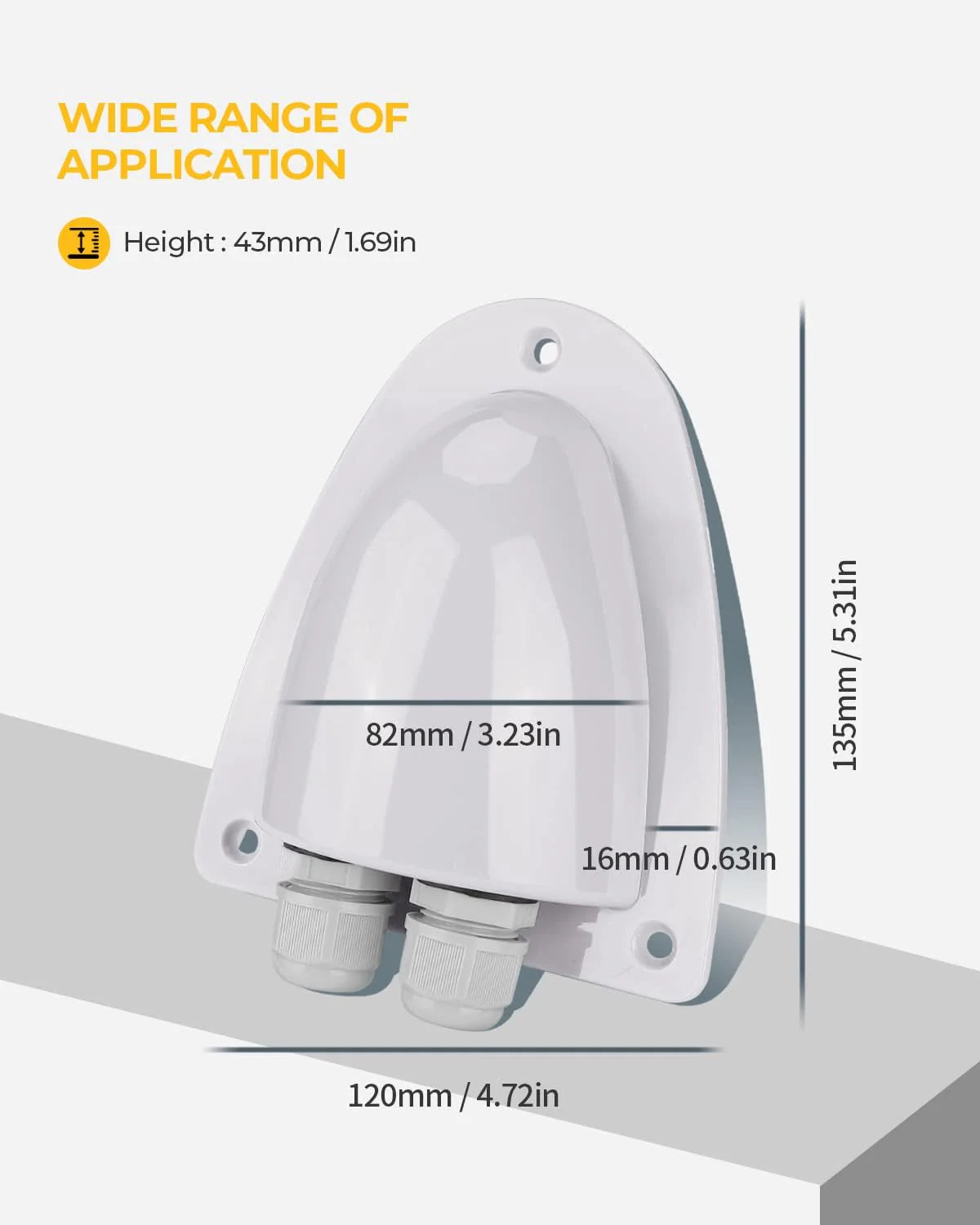 BougeRV White Solar Weatherproof Double Cable Entry Gland - Waterproof Cable Connector for Outdoor Solar Panels, RV, Marine & Off-Grid Power Systems