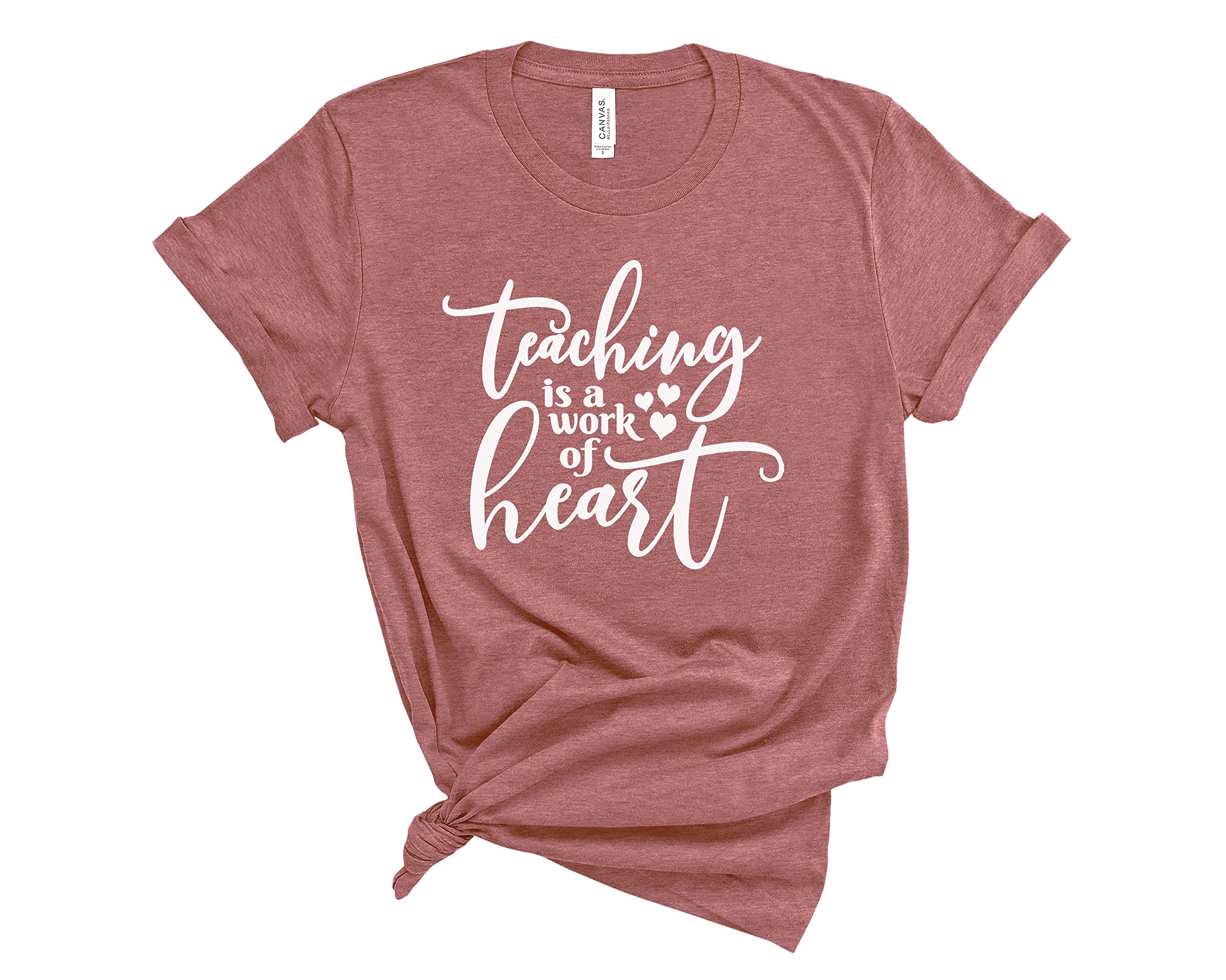 Teaching Is a Work of Heart T-Shirt - Inspirational Teacher Gift for Elementary & Kindergarten Educators - Comfortable School Tee for Classroom, Appreciation Week & Teacher's Day