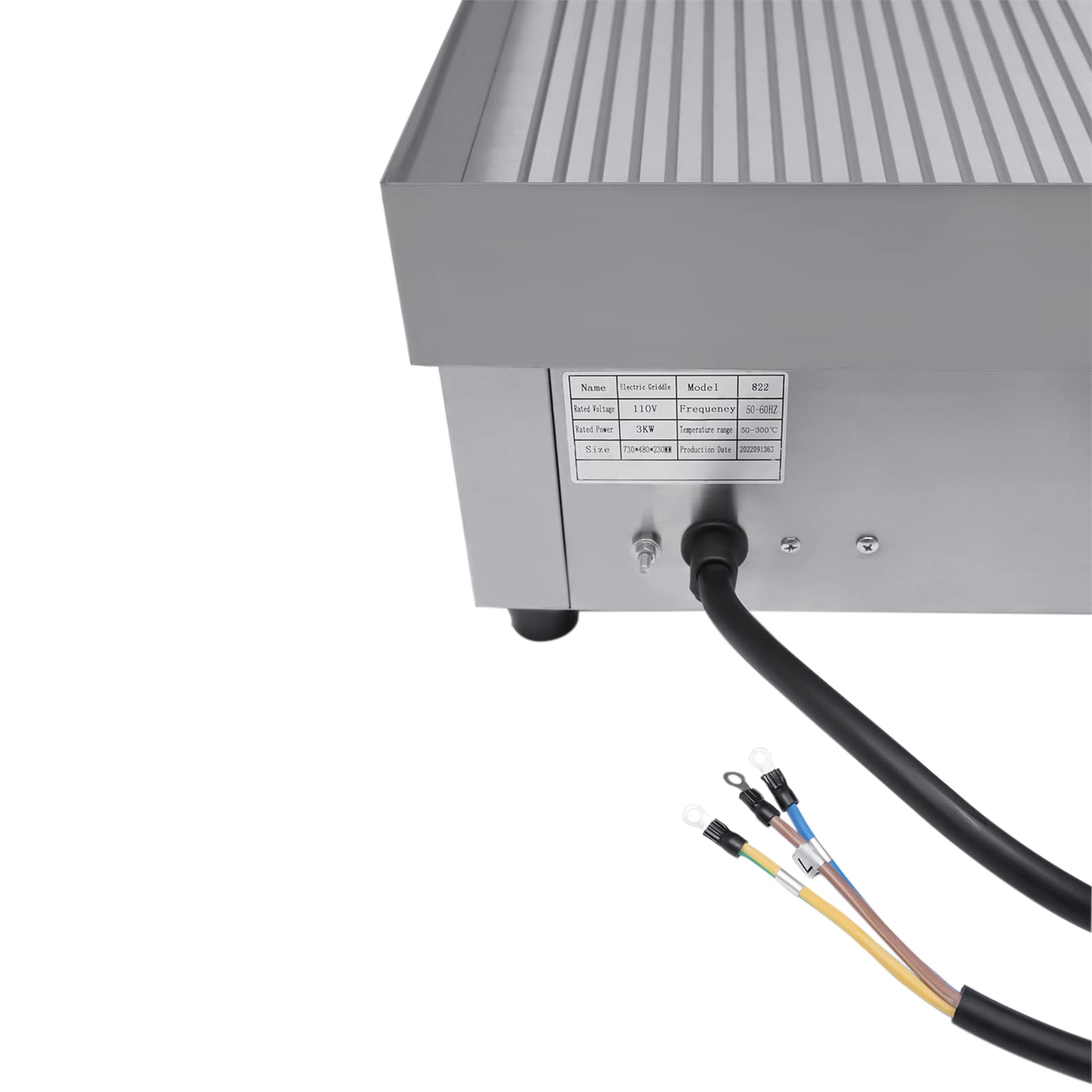 Commercial Electric Griddle Flat Top Grill - 3000W, 110V Hot Plate with Adjustable Temperature Control (122°F-572°F) - Perfect for BBQ, Pancakes, Burgers & Restaurant Countertop Cooking