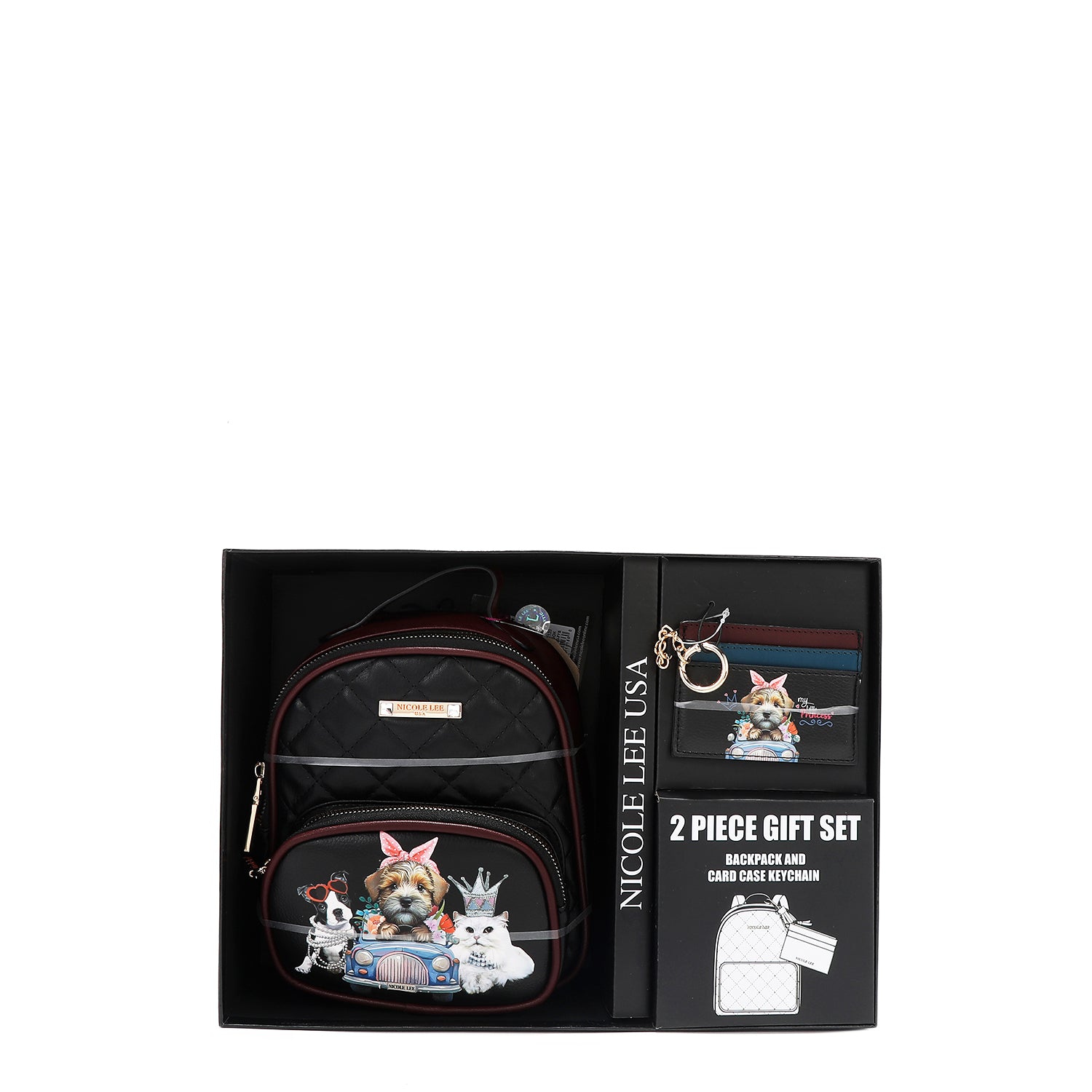 2 Piece Gift Set - Mini Backpack & Card Holder Wallet for Women | Perfect for Travel, Shopping & Daily Use