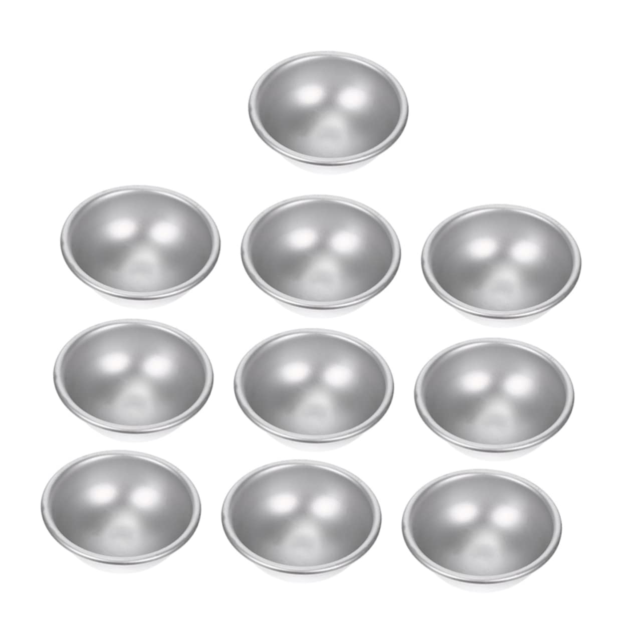 10 Pack Handmade Semi-Circular Aluminum Bath Salt Molds - DIY Shower Salt Making Kit for Relaxation & Gift Giving (Perfect for Spa, Aromatherapy & Home Bath Essentials)
