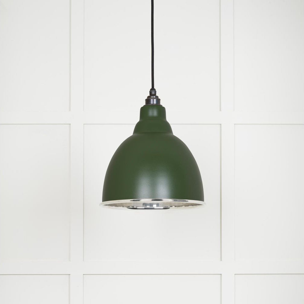 Smooth Nickel Brindley Pendant Light Fixture - Modern Industrial Ceiling Lamp with Adjustable Cord (Black/Copper/Gold) - Perfect for Kitchen Island, Dining Room & Bedroom Lighting