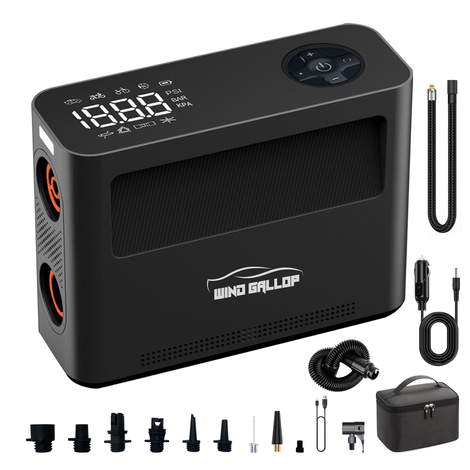 **High-Pressure 150PSI Electric Air Pump - 3X Faster Portable SUP & Car Tire Inflator, 300L/min Airflow for Paddle Boards, Tents, Air Beds, Floats - Ideal for Outdoor Adventures & Emergency Car Maintenance**