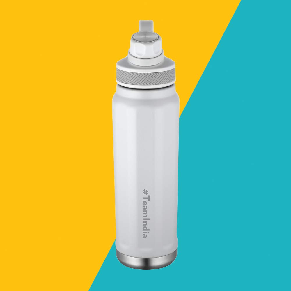 Borosil Stainless Steel Hydra SportSip - Vacuum Insulated Water Bottle 710ml Grey for Gym & Outdoor