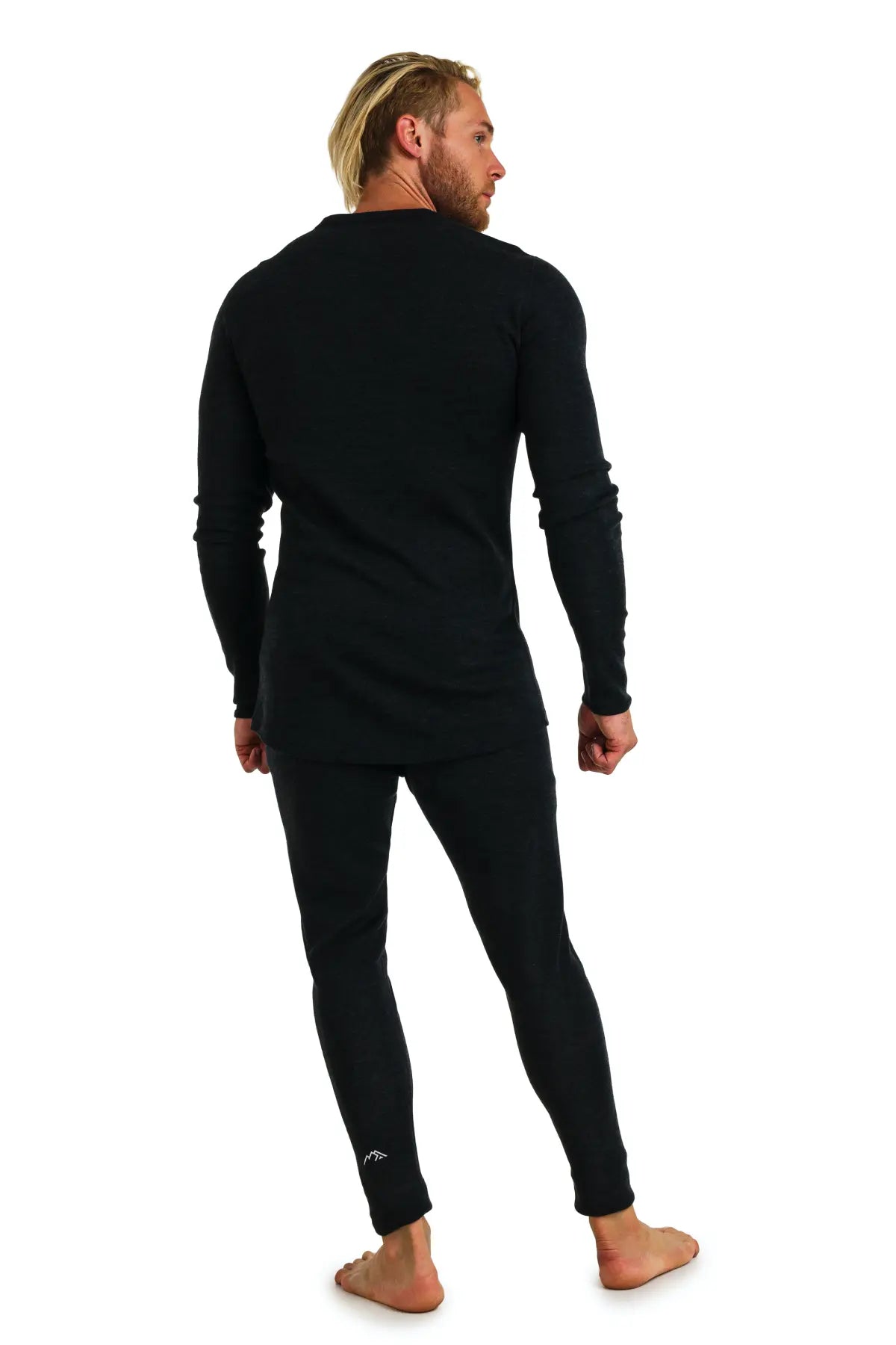 Men's Merino Wool Thermal Underwear Set - 320 GSM Charcoal Grey - Base Layer for Skiing, Hiking & Winter Outdoor Activities