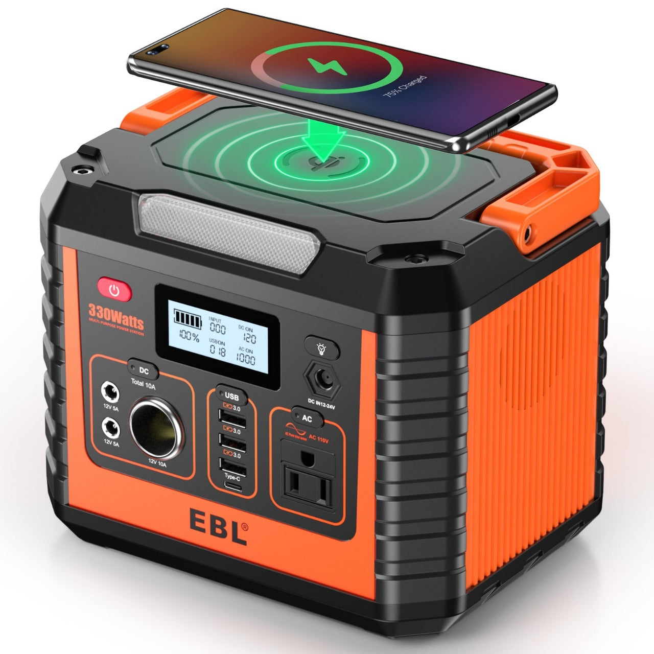EBL Voyager 330 Portable Power Station - 330Wh Solar Generator for Camping, RV, Emergencies & Outdoor Adventures | Compact Lithium Battery Backup for Phones, Laptops & Small Appliances