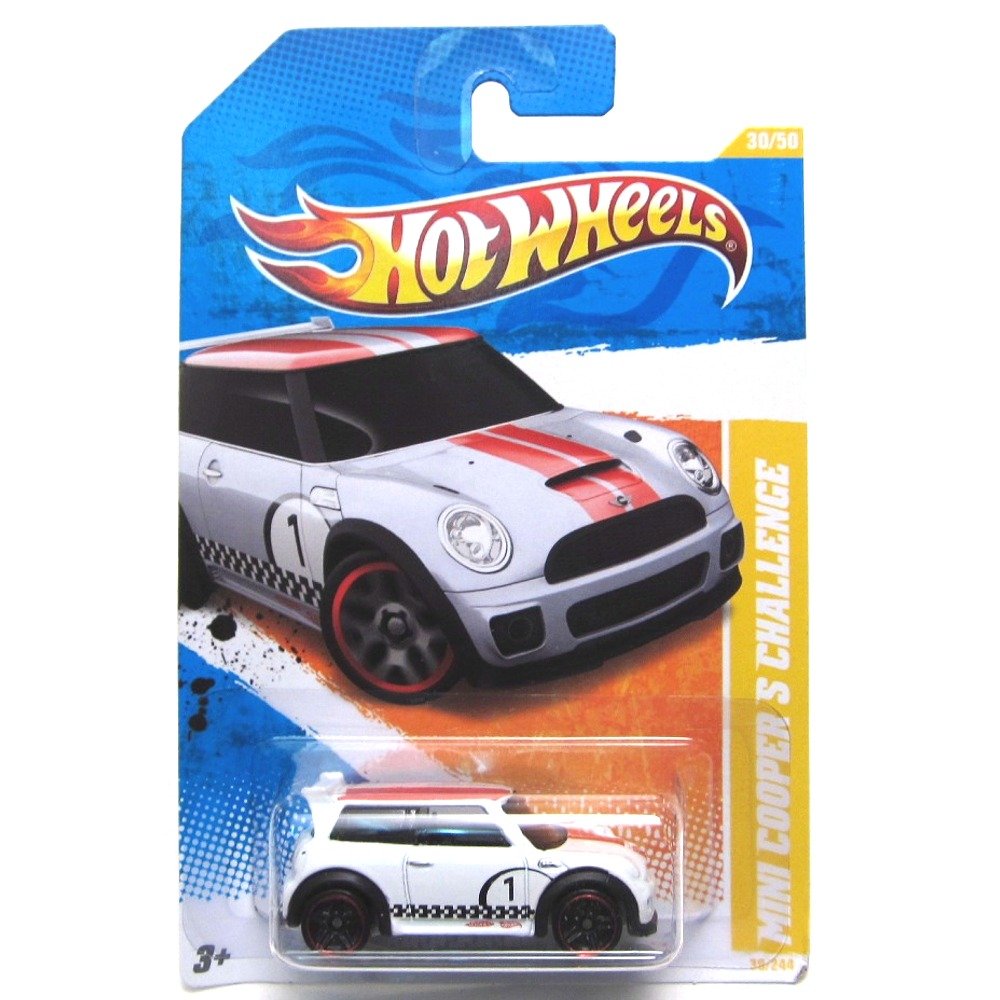 2011 Hot Wheels New Models Mini Cooper S Challenge White #30/244 - Diecast Car Collectible for Kids & Adults - Perfect for Display, Gifts & Racing Play