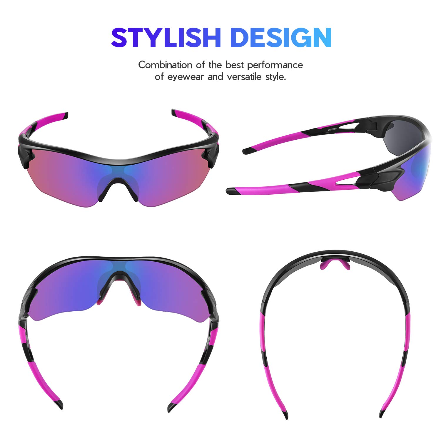 BEACOOL Polarized Sports Sunglasses for Men & Women - UV Protection, Lightweight & Shatterproof - Perfect for Running, Cycling, Hiking & Outdoor Activities