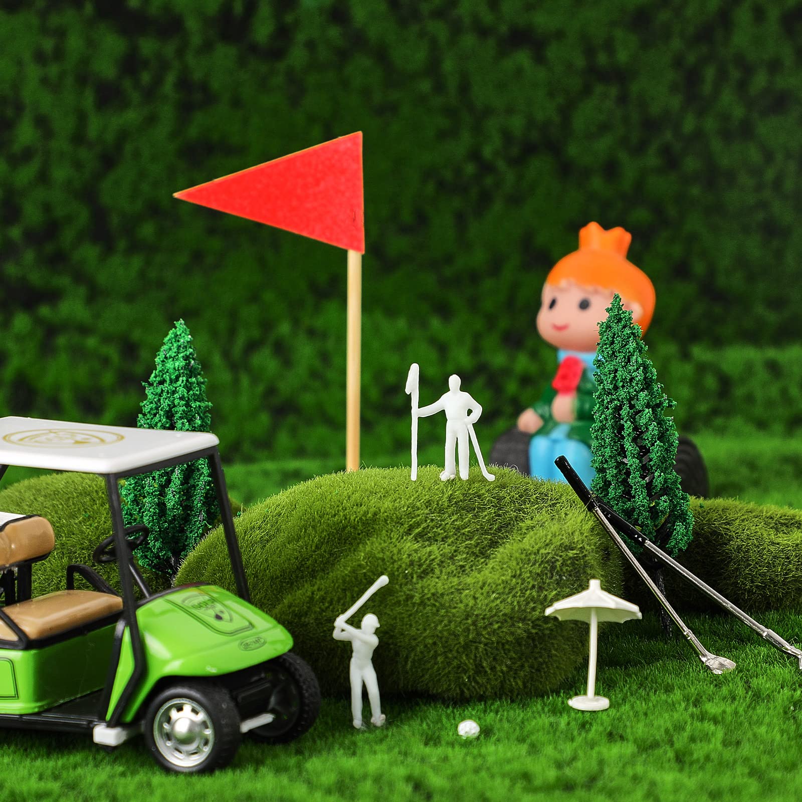 21-Piece Golf Cake Toppers Set - Golf Cart, Clubs, Balls, Trees & Umbrellas for Birthday Cupcake Decorations | Perfect for Golf-Themed Parties, Baby Showers & Retirement Celebrations