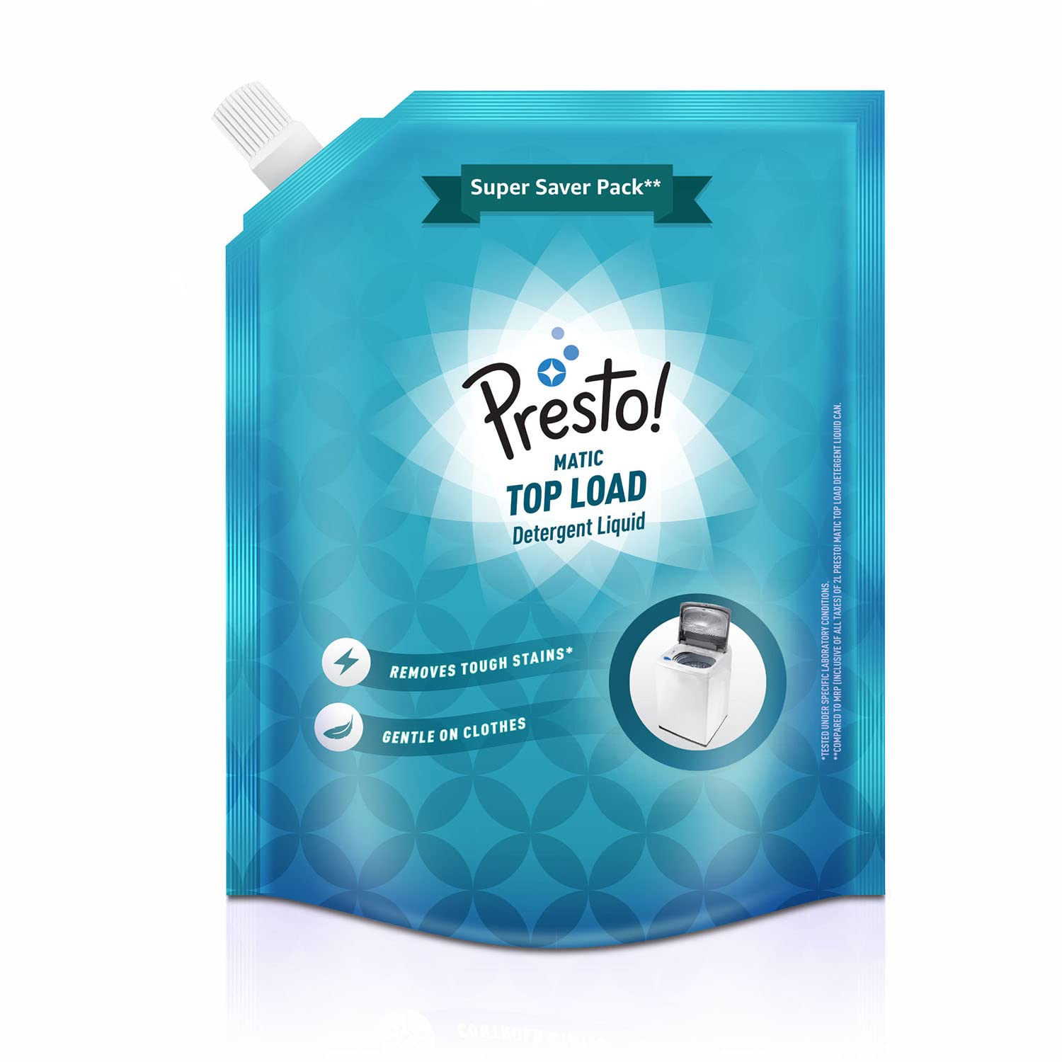 Presto! Matic Top Load Liquid Laundry Detergent Refill Pack - 2 Litre | Tough Stain Remover | Color Safe & Gentle on Clothes | Bleach & Phosphate Free | Fresh Scent | Ideal for Everyday Laundry, Family Use & High-Efficiency Washing Machines