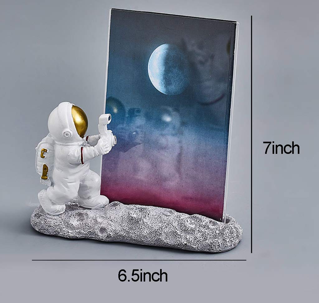 Resin Astronaut Photo Frame - 5x7 Inch Tabletop Picture Frame for Space Theme Decor, Home Office Display, Gift for Astronomy Lovers - Perfect for Desk Decor, Bookshelf Display & Space-Themed Parties