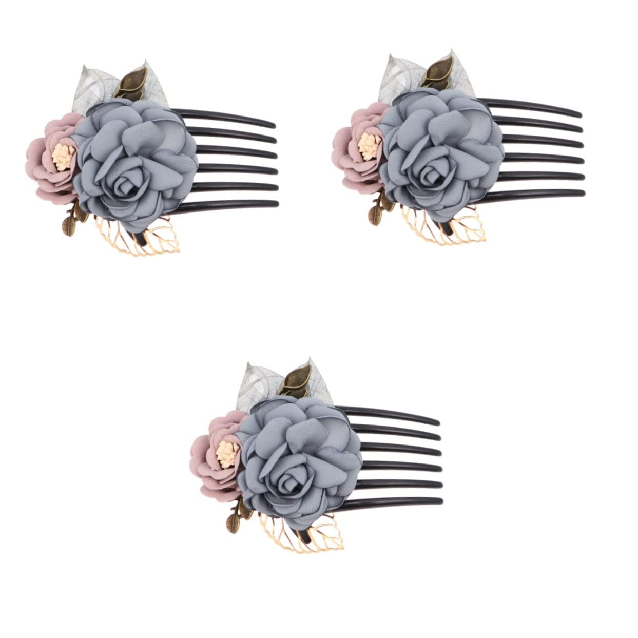 FRCOLOR 3-Piece Wedding Hair Combs Set for Women - Bridal Hair Clips, Side Combs & Hair Pins - Japanese-Inspired Bridal Hair Accessories for Weddings, Prom & Special Occasions